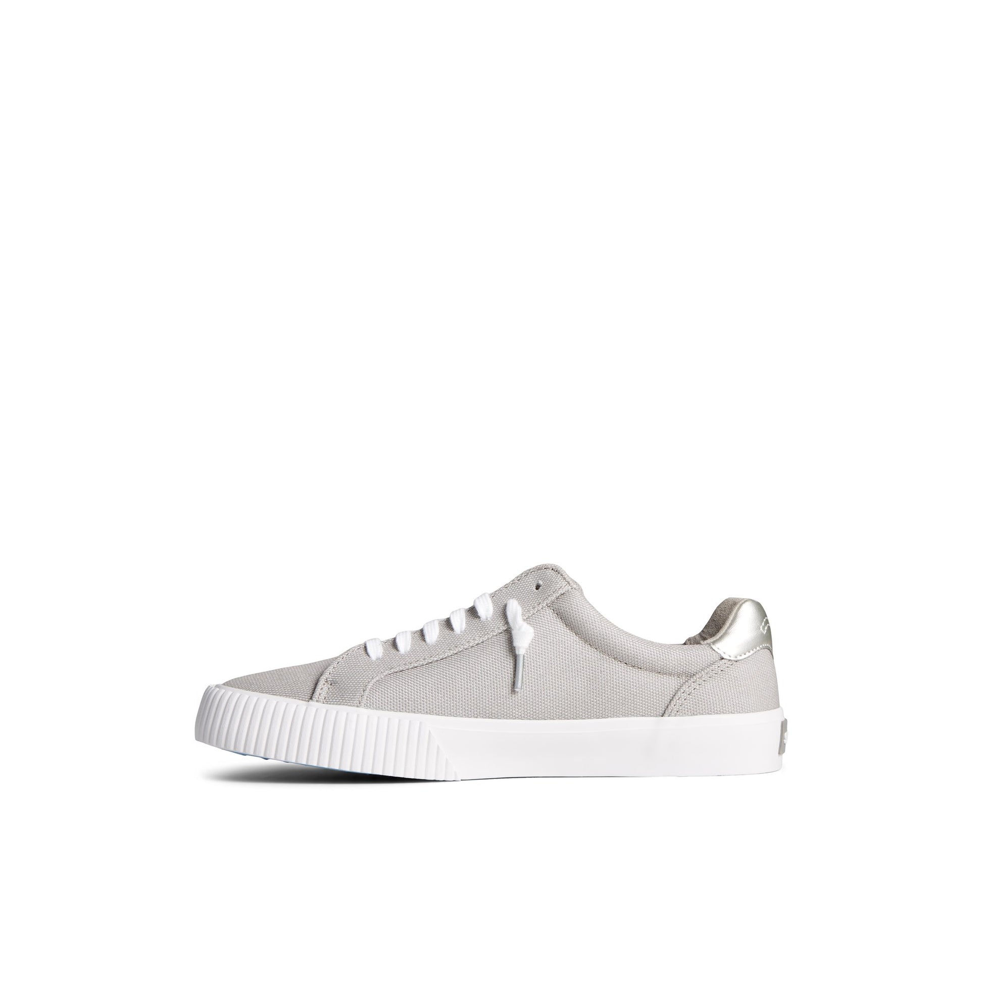 Side view of Grey Bermuda Metallic Sneaker Low Top Sneakers