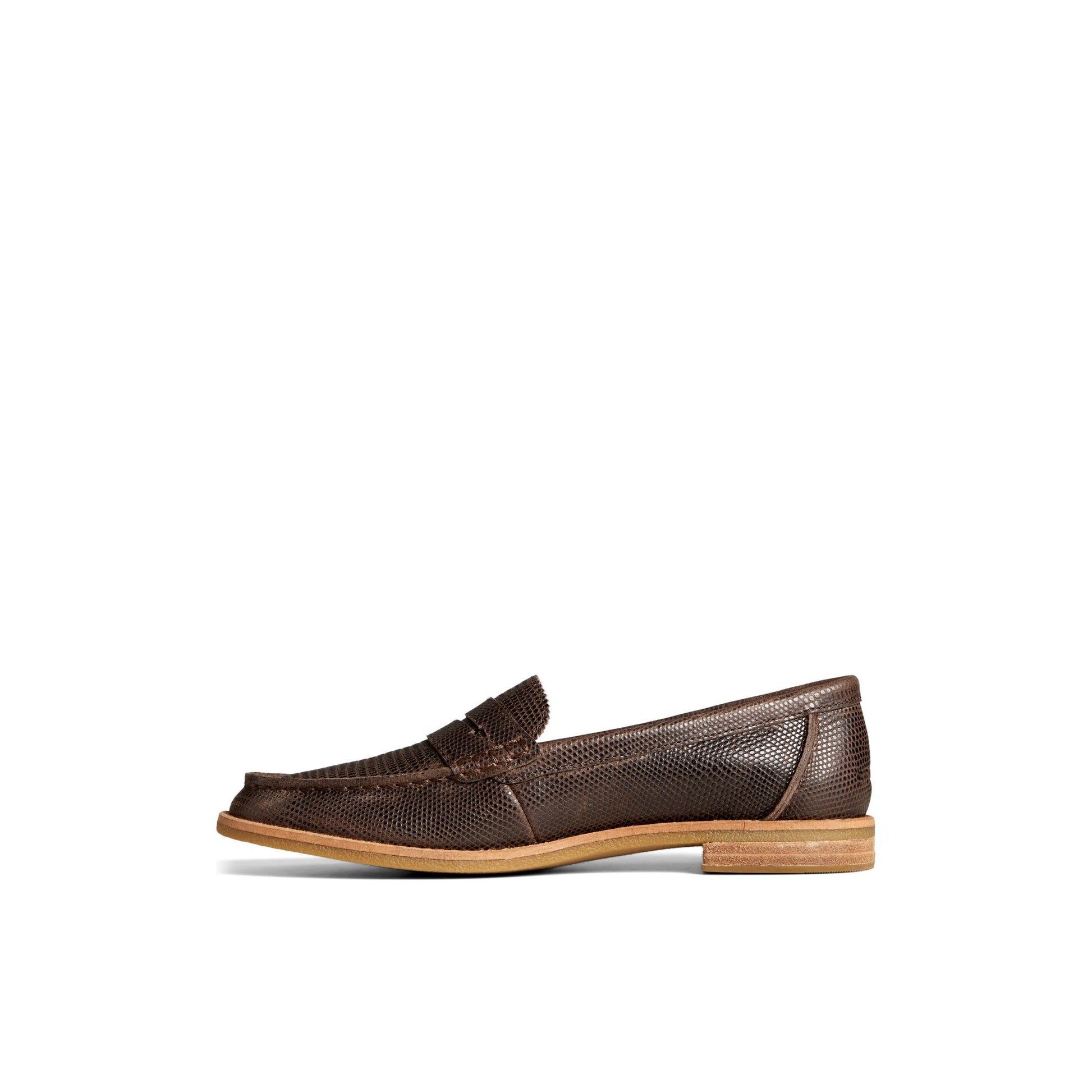 Side view of Brown Seaport Penny Loafer Penny Loafer