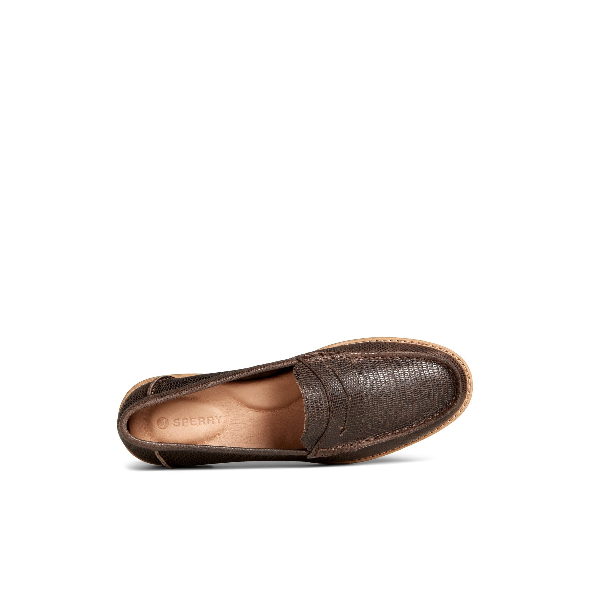 Top-down view of the Brown Seaport Penny Loafer Penny Loafer