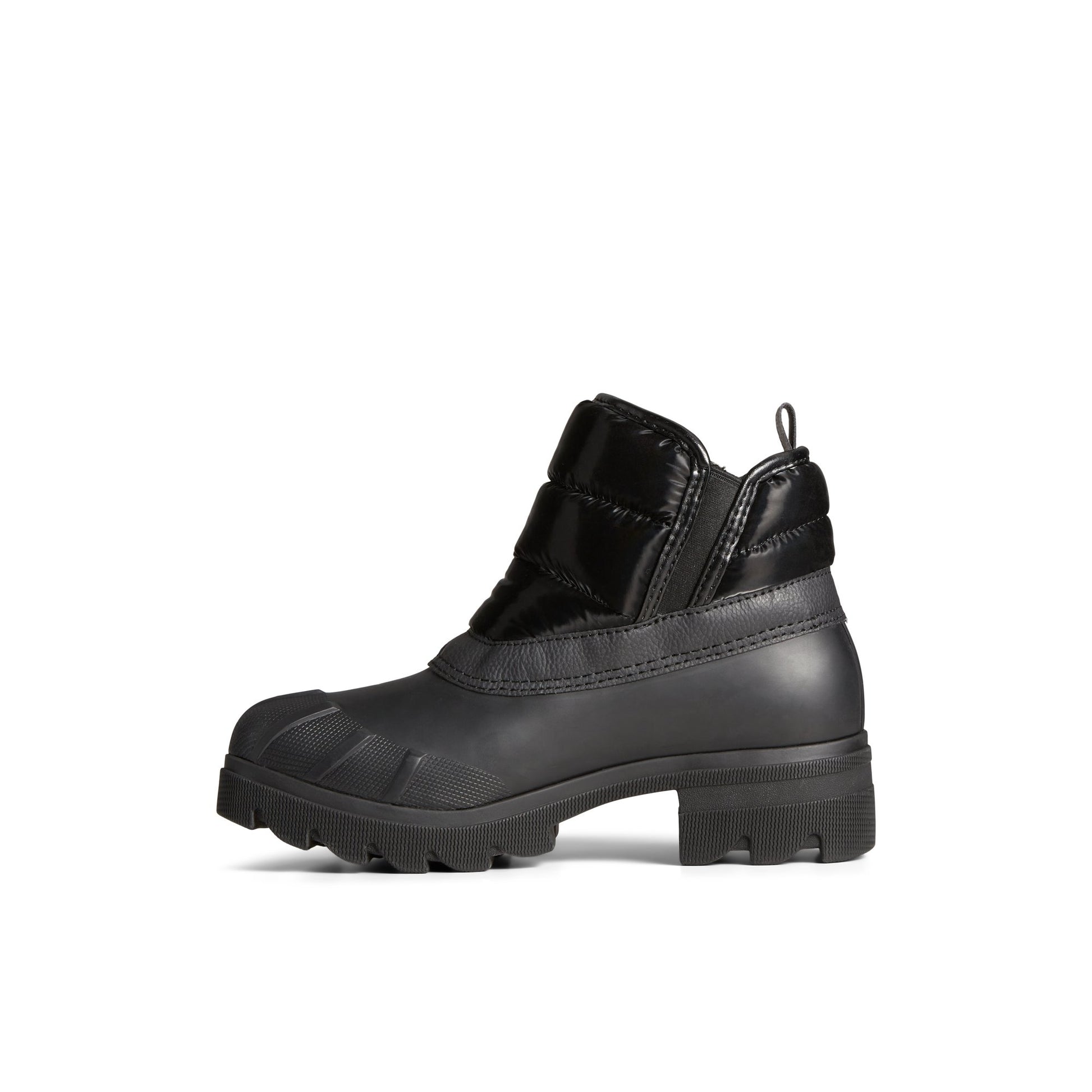 Side view of Black Syren Ascend Zip Boot Duck Boots