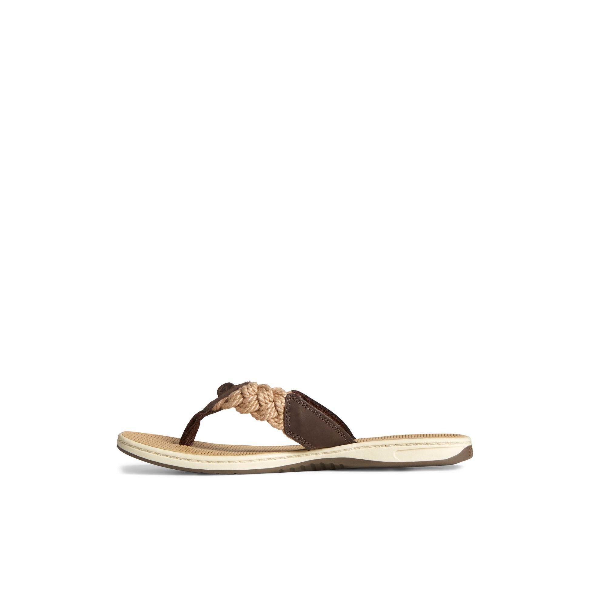 Side view of Medium Brown Parrotfish Braid Sandal Flip Flop Thong Sandals