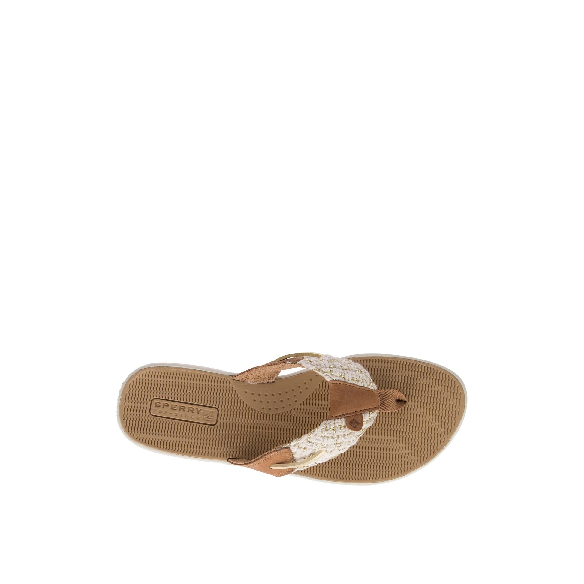 Top-down view of the Natural Parrotfish Braid Sandal Flip Flop Thong Sandals