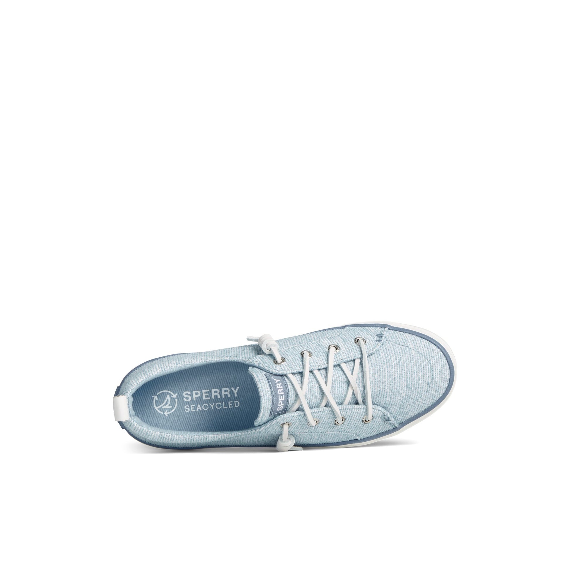 Top-down view of the Blue SeaCycled™ Crest Vibe Sneaker Vulcanized Sneaker
