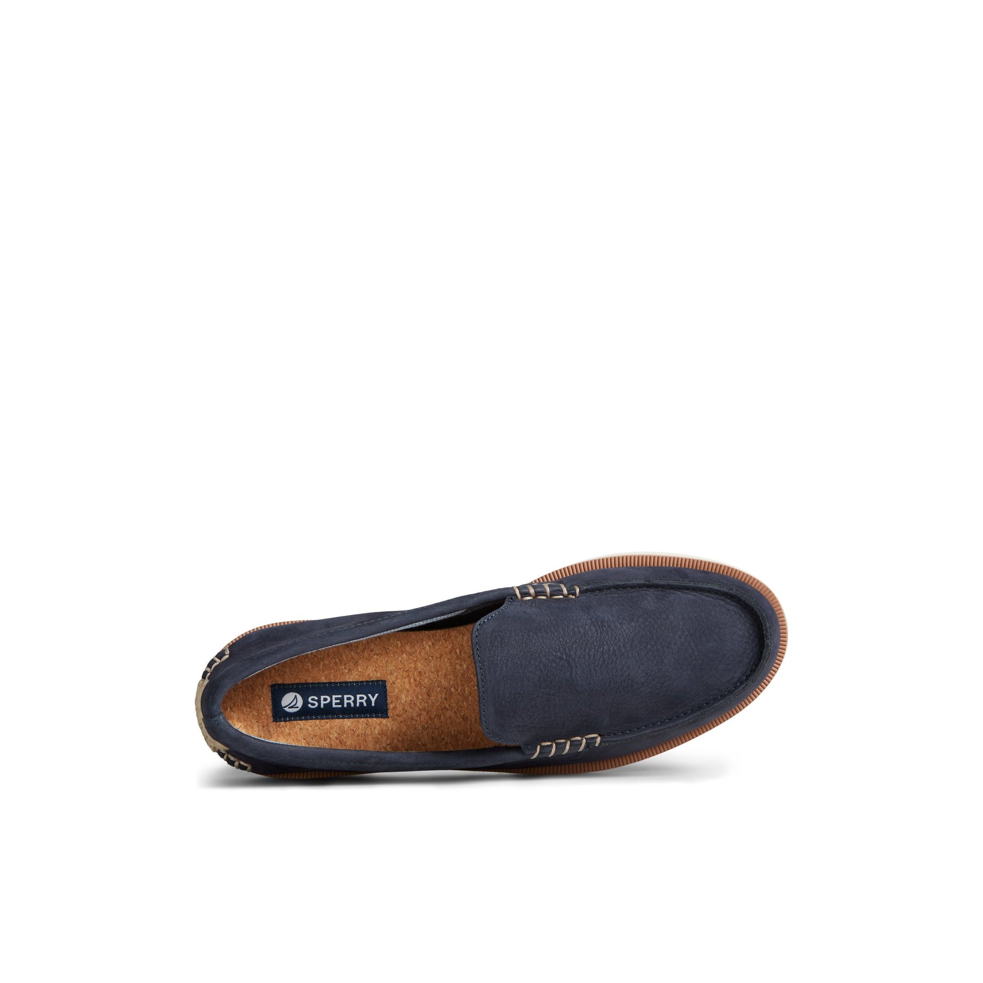 Top-down view of the Navy Authentic Original™ Double Sole Venetian Loafer Loafer Moccasin Casual Shoes