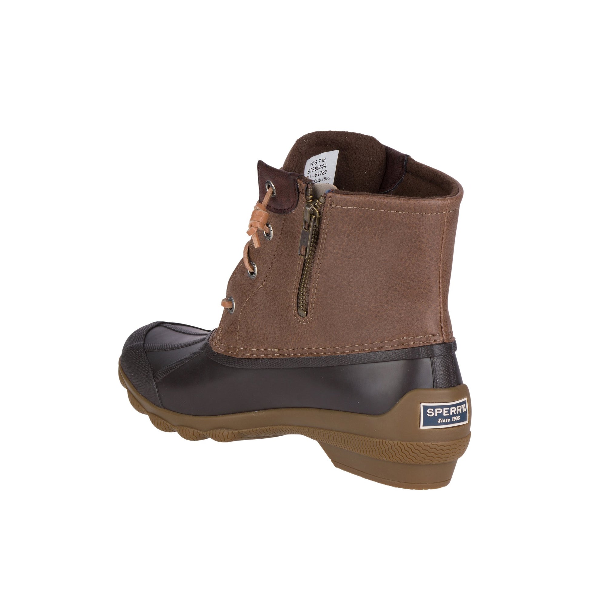 Three-quarter angle of Brown Syren Gulf Duck Boot Duck Boots's back side