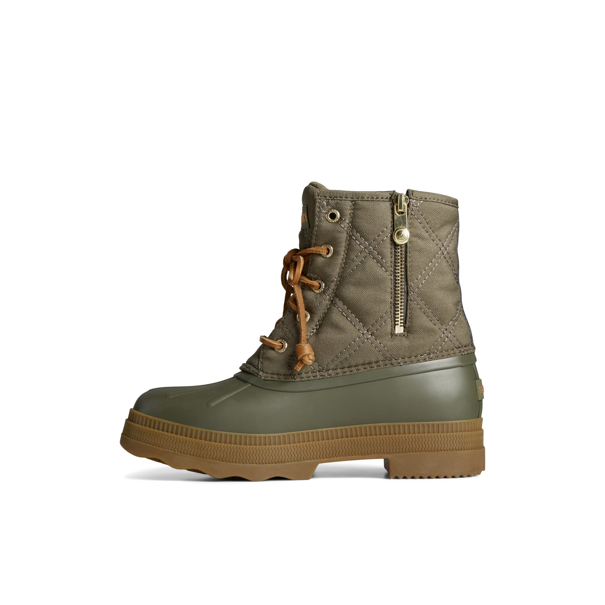 Side view of Medium Green Saltwater™ 2.0 Textile Duck Boot Duck Boots
