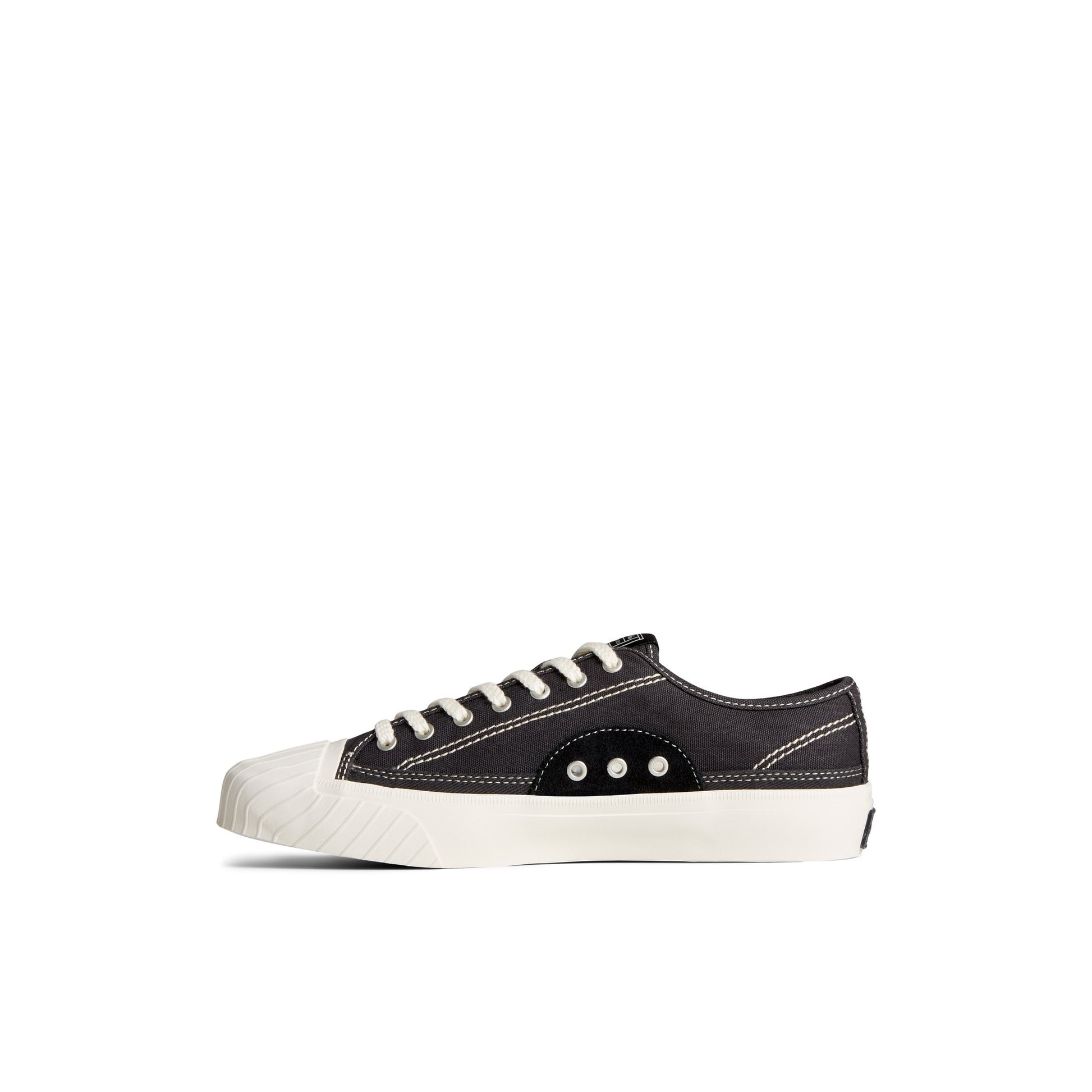 Side view of Black Racquet Oxford Sneaker Tennis Sneakers