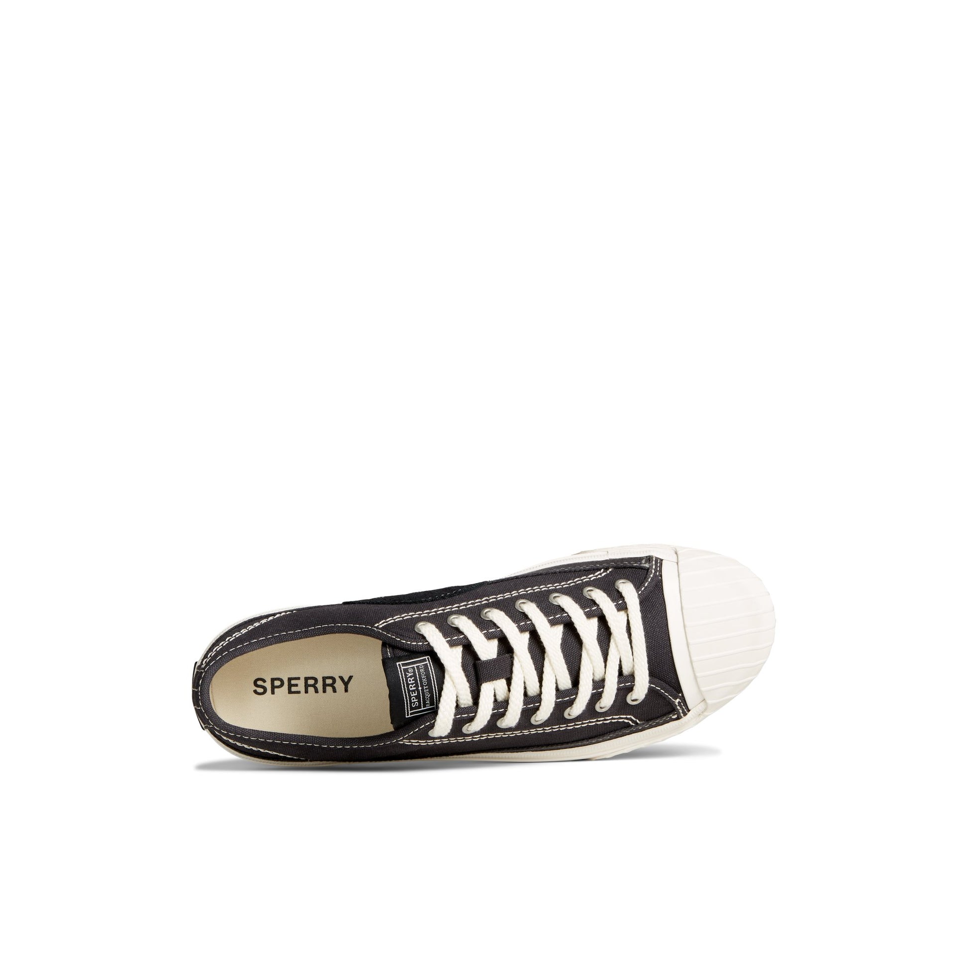 Top-down view of the Black Racquet Oxford Sneaker Tennis Sneakers