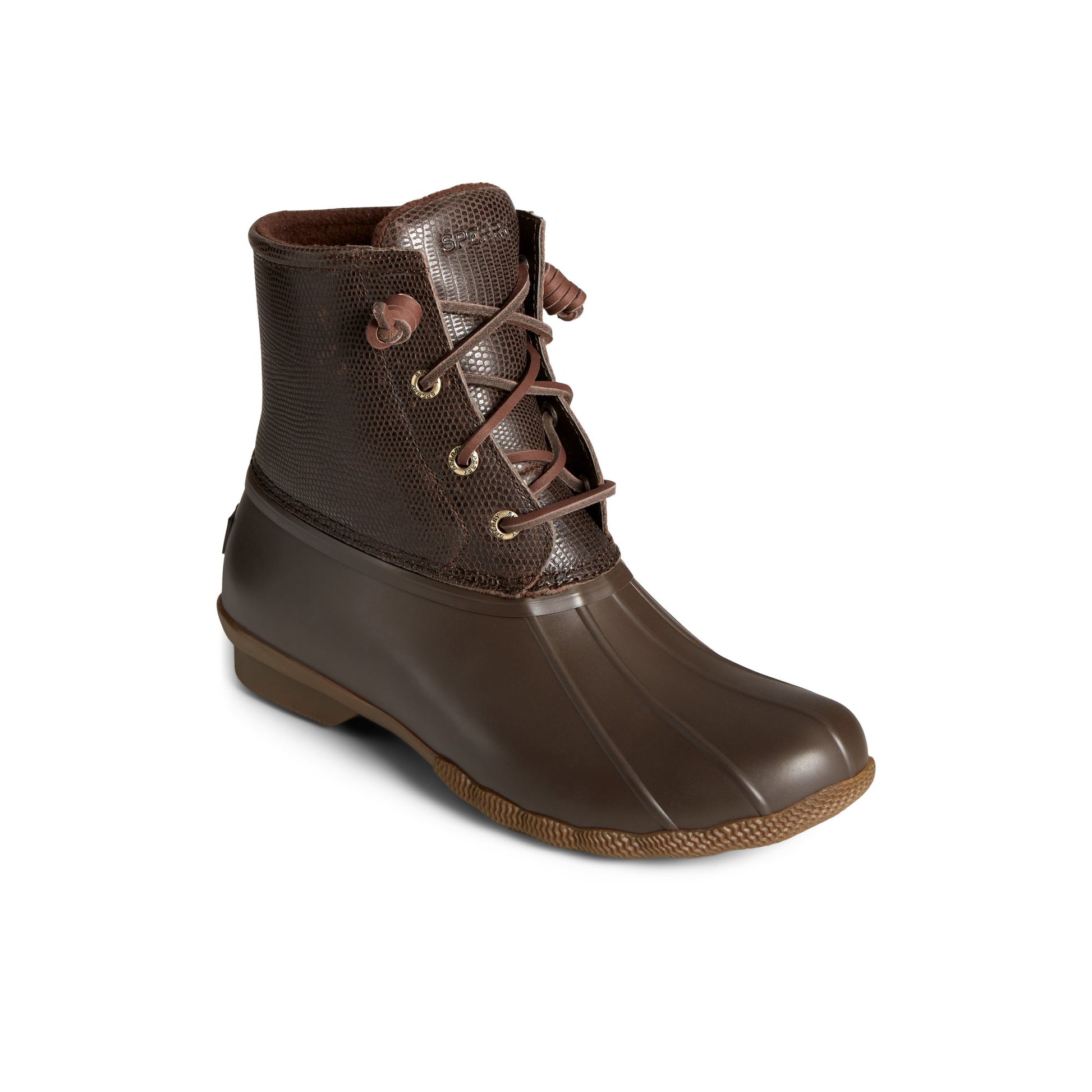 Three-quarter angle of Medium Brown Saltwater™ Duck Boot Duck Boots's front side