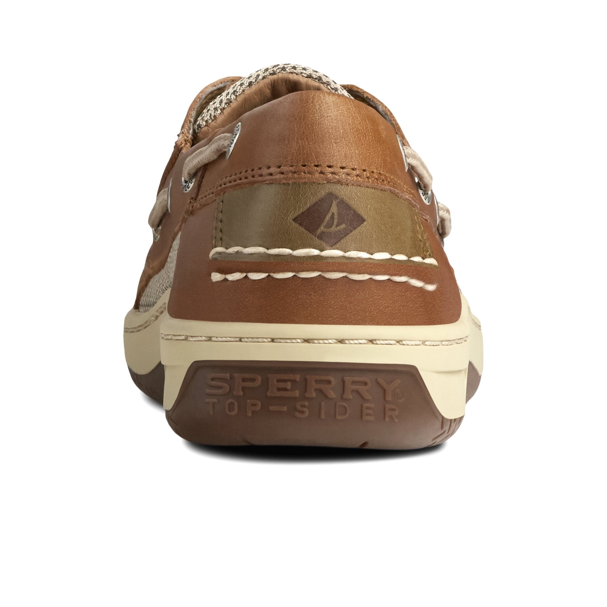 Close-up of the Cognac Billfish™ 3-Eye Boat Shoe Boat Shoes