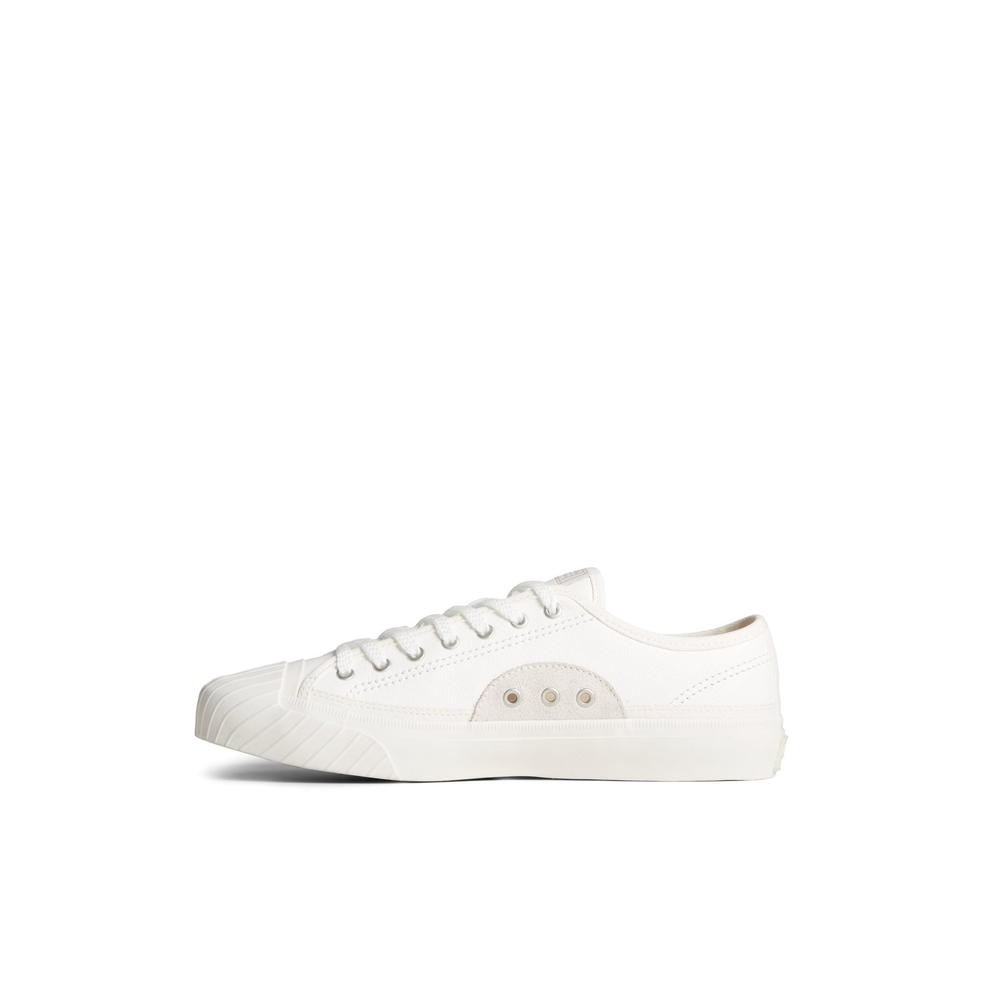 Side view of White Racquet Oxford Tennis Sneakers