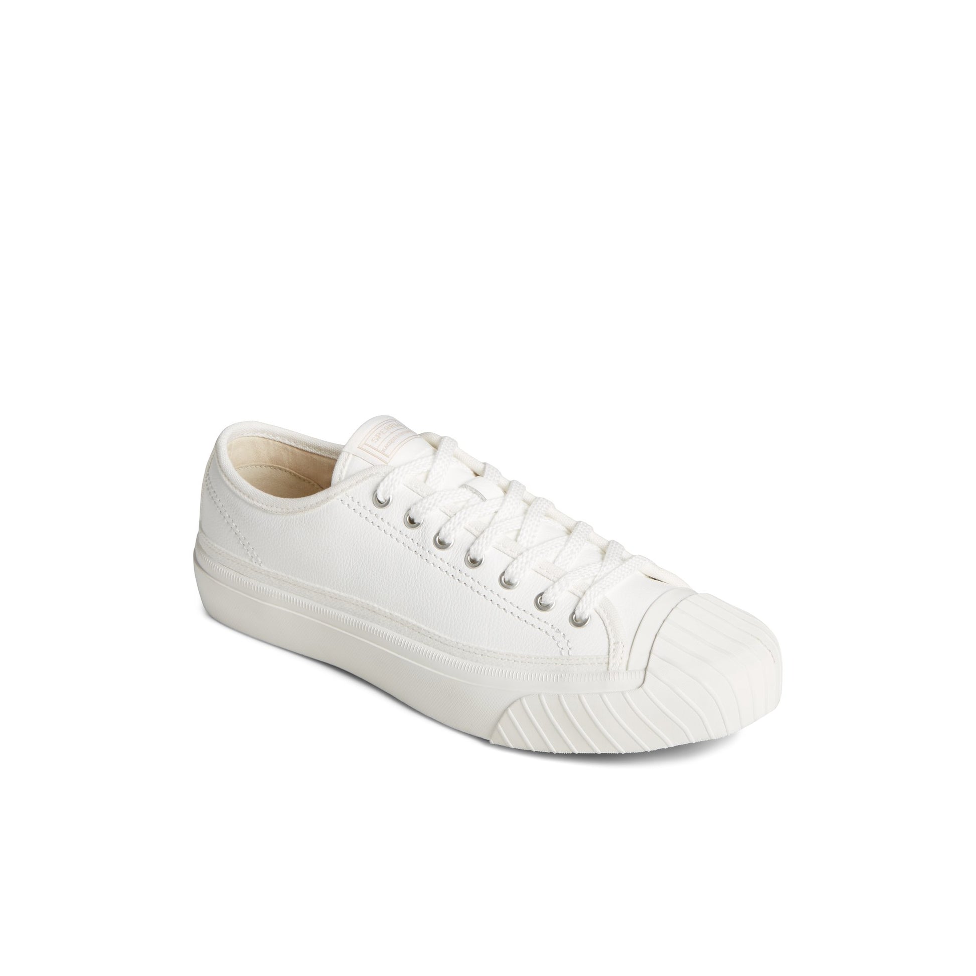Three-quarter angle of White Racquet Oxford Tennis Sneakers's front side