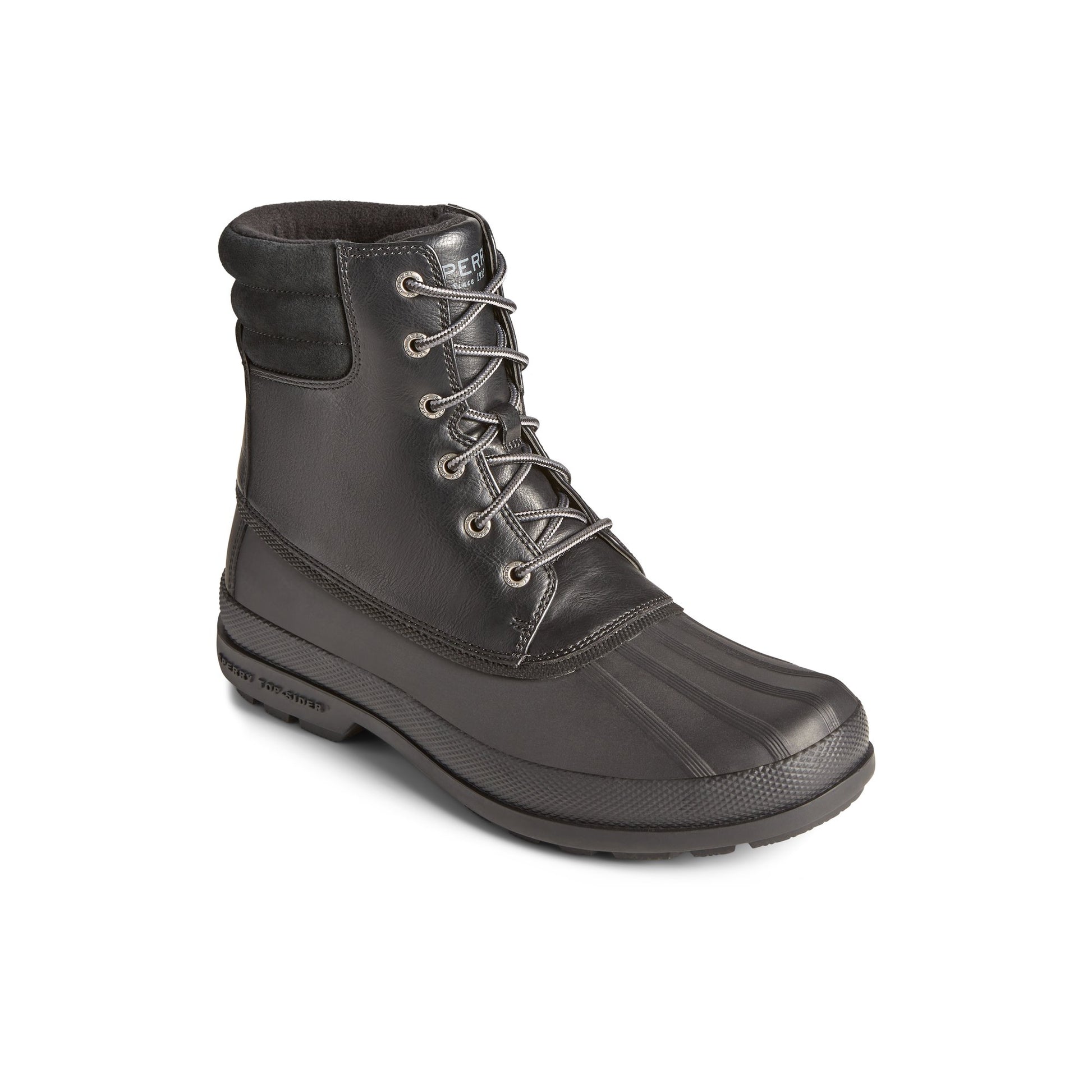 Three-quarter angle of Black Cold Bay Thinsulate™ Duck Boot Winter Duck Boots's front side