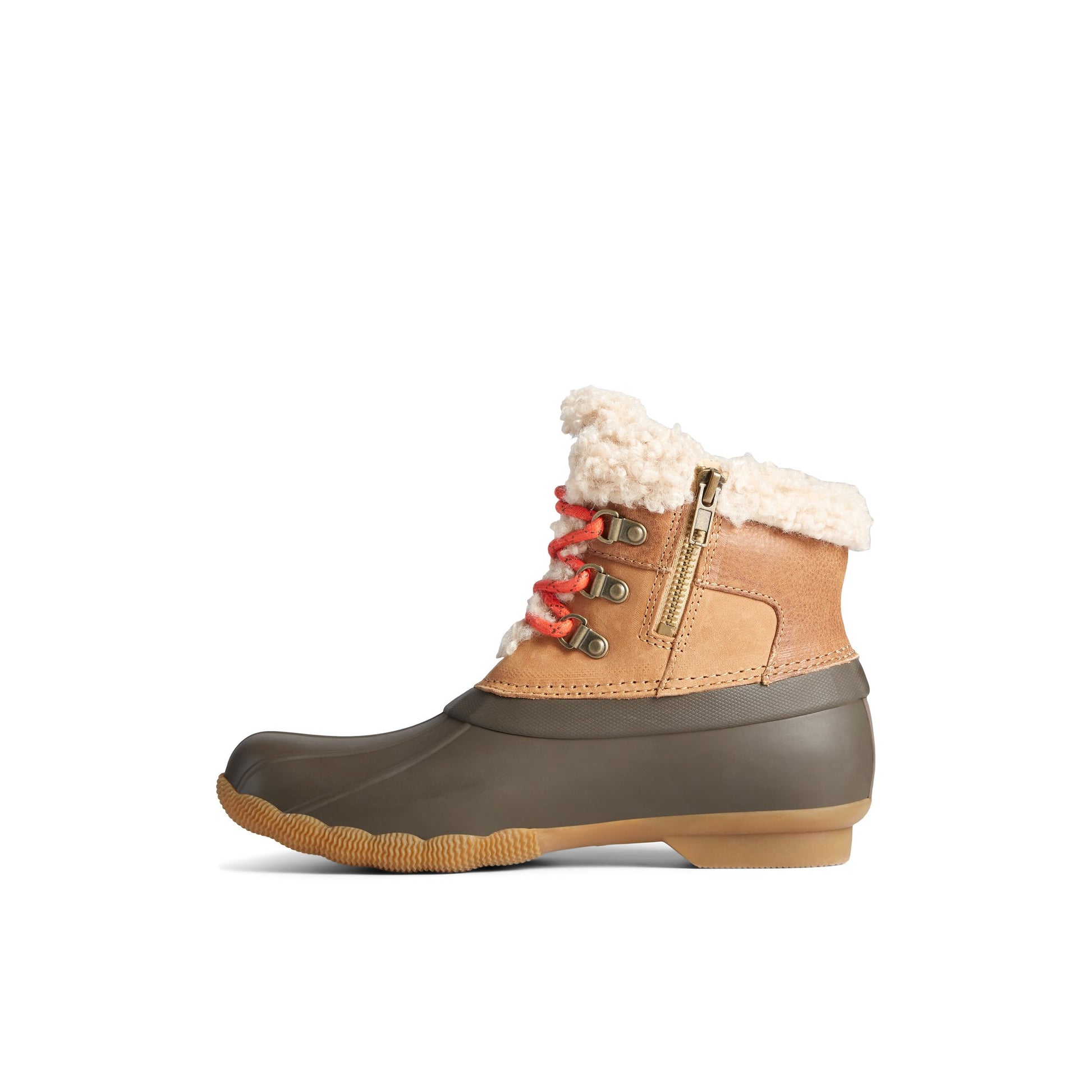 Side view of Medium Beige Saltwater™ Alpine Leather Duck Boot Duck Boots