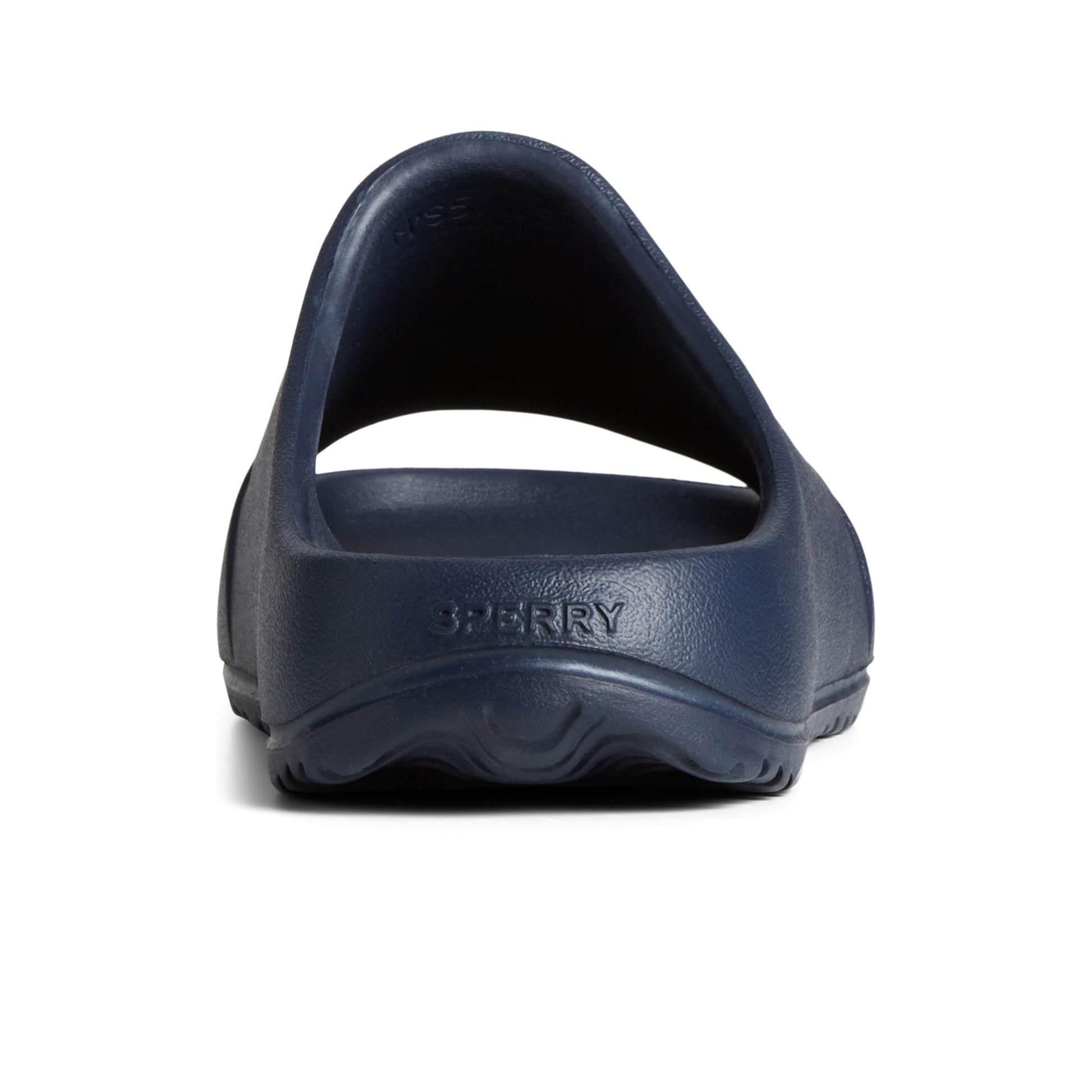 Close-up of the Navy Float Slide Sandal Slide Sandales