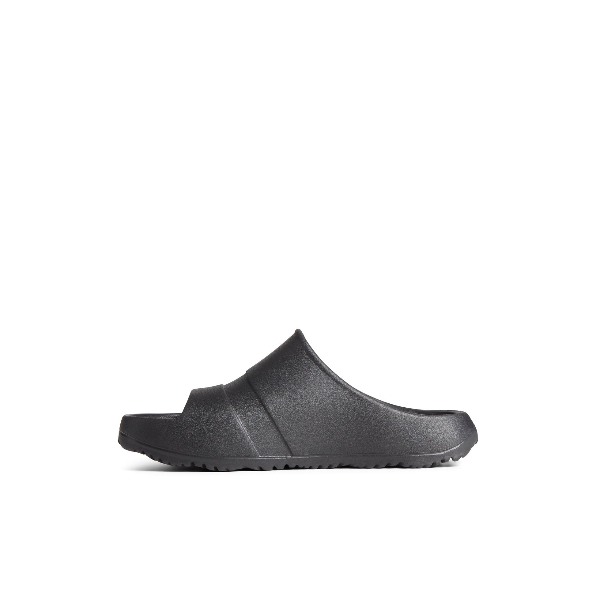 Side view of Black Float Slide Sandal Slide Sandales