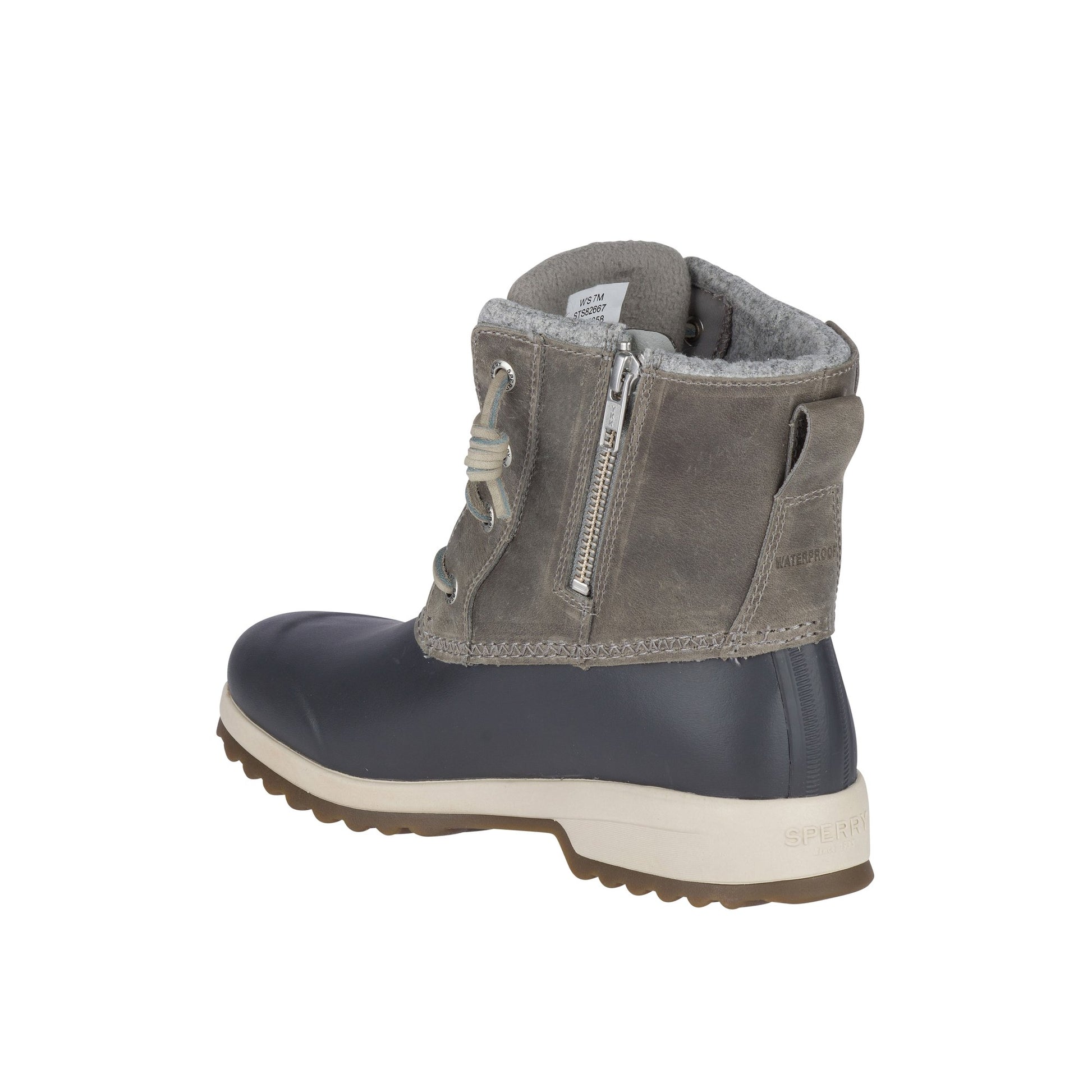 Three-quarter angle of Grey Maritime Repel Thinsulate™ Waterproof Snow Boot Fall/Winter Boots's back side