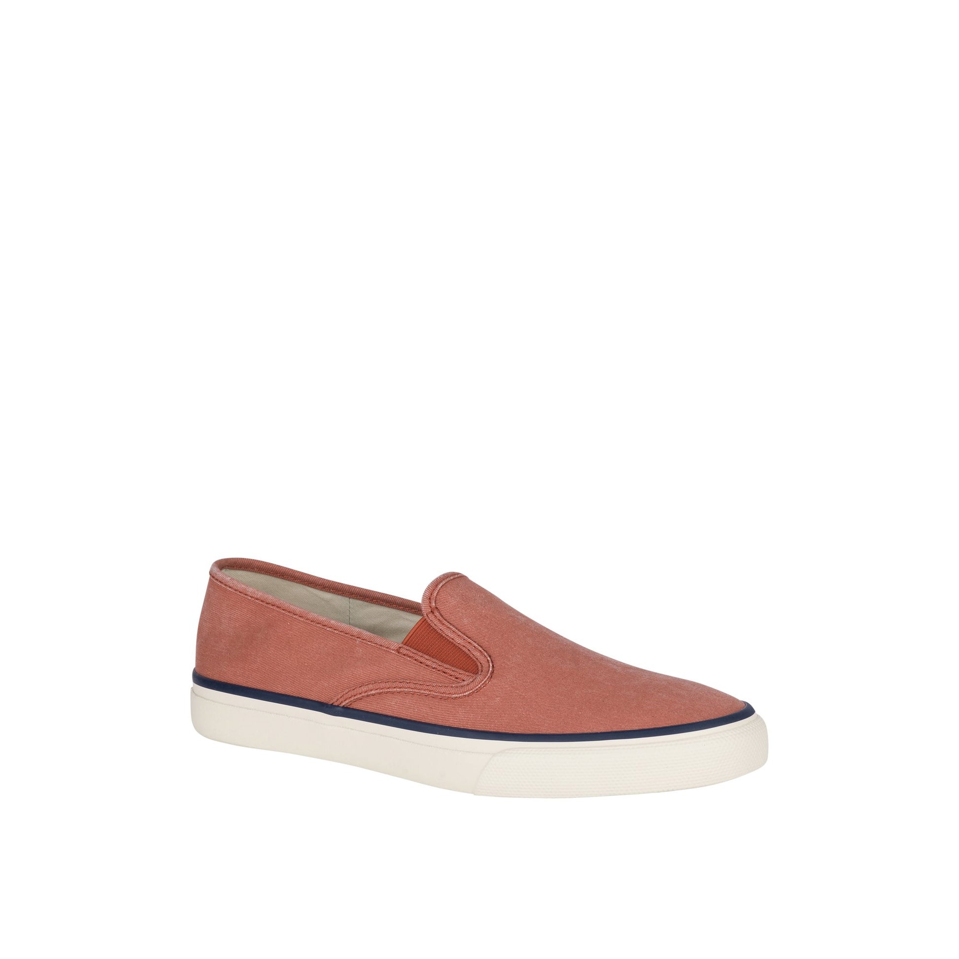 Three-quarter angle of Red Unisex Cloud Slip On Deck Sneaker Low Top Sneakers's front side