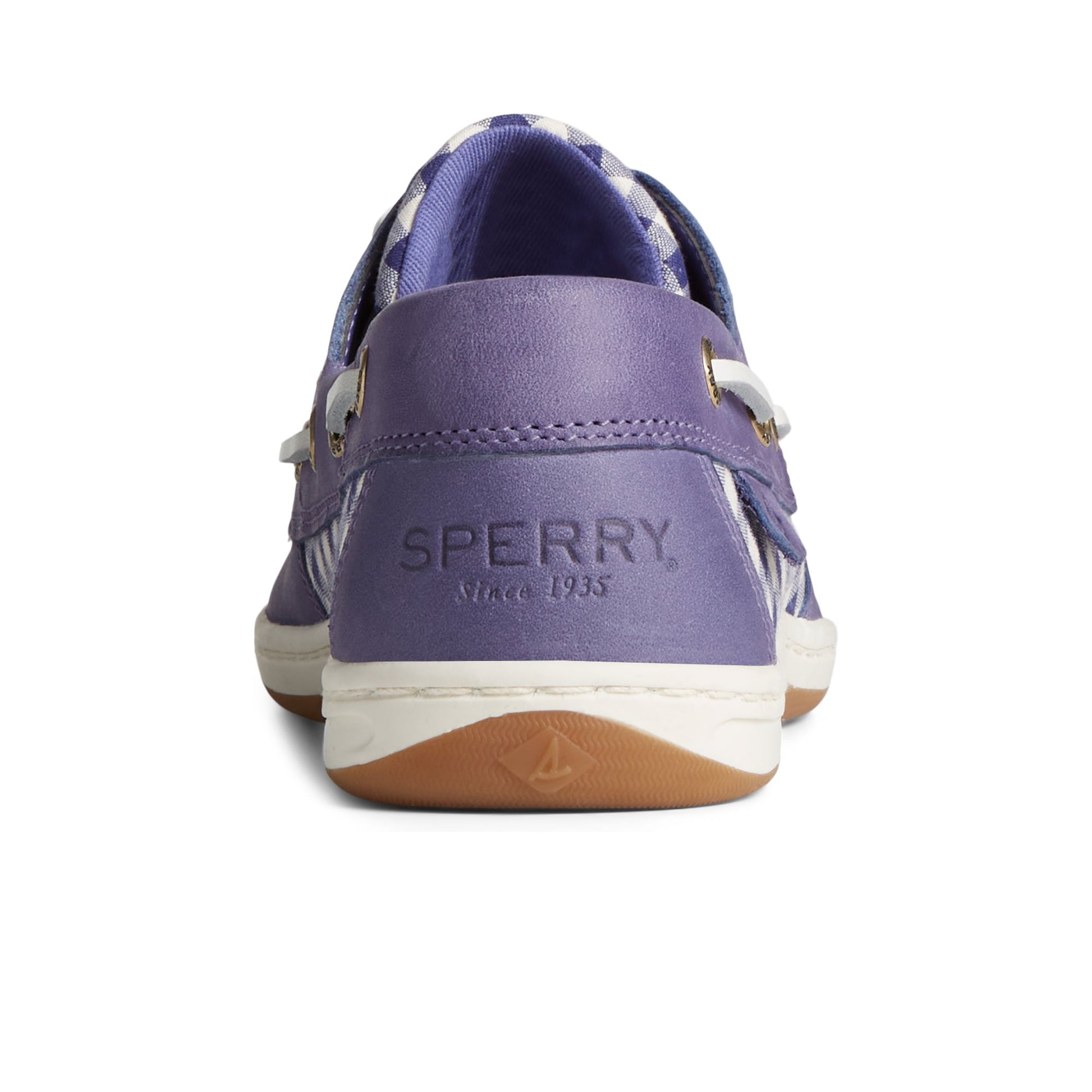 Close-up of the Blue Koifish Gingham Boat Shoe Boat Shoes