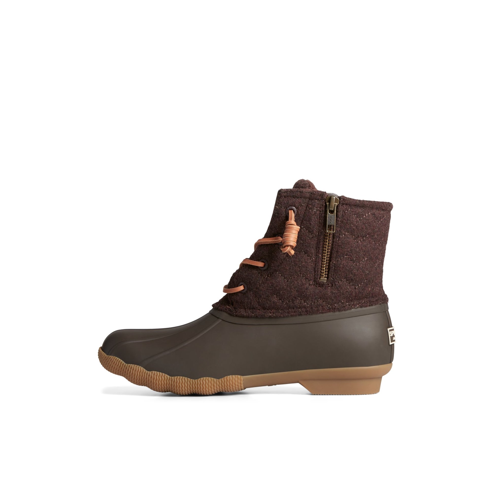 Side view of Medium Brown Saltwater™ Chevron Wool Duck Boot Duck Boots