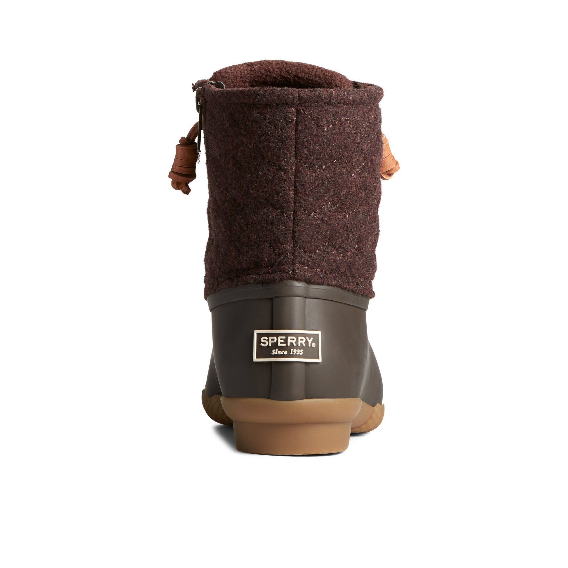 Close-up of the Medium Brown Saltwater™ Chevron Wool Duck Boot Duck Boots