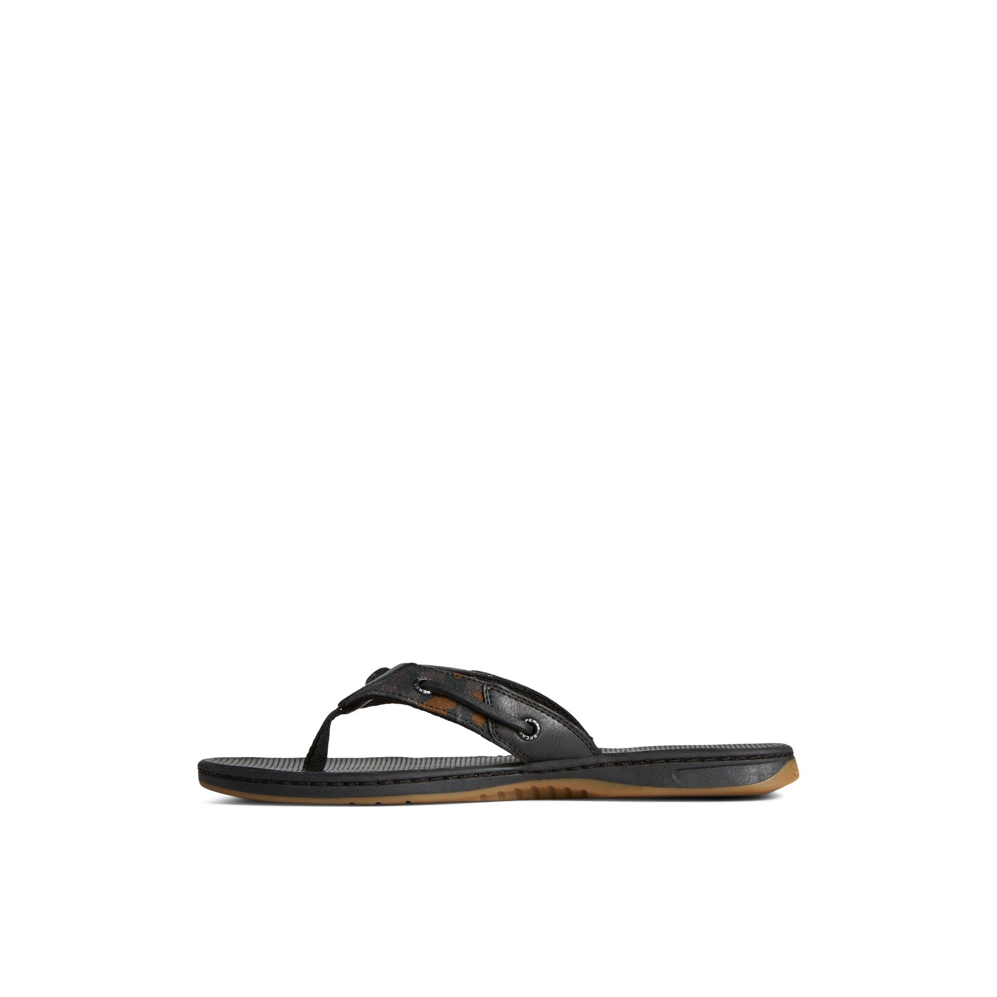 Side view of Black Seafish Flip Flop