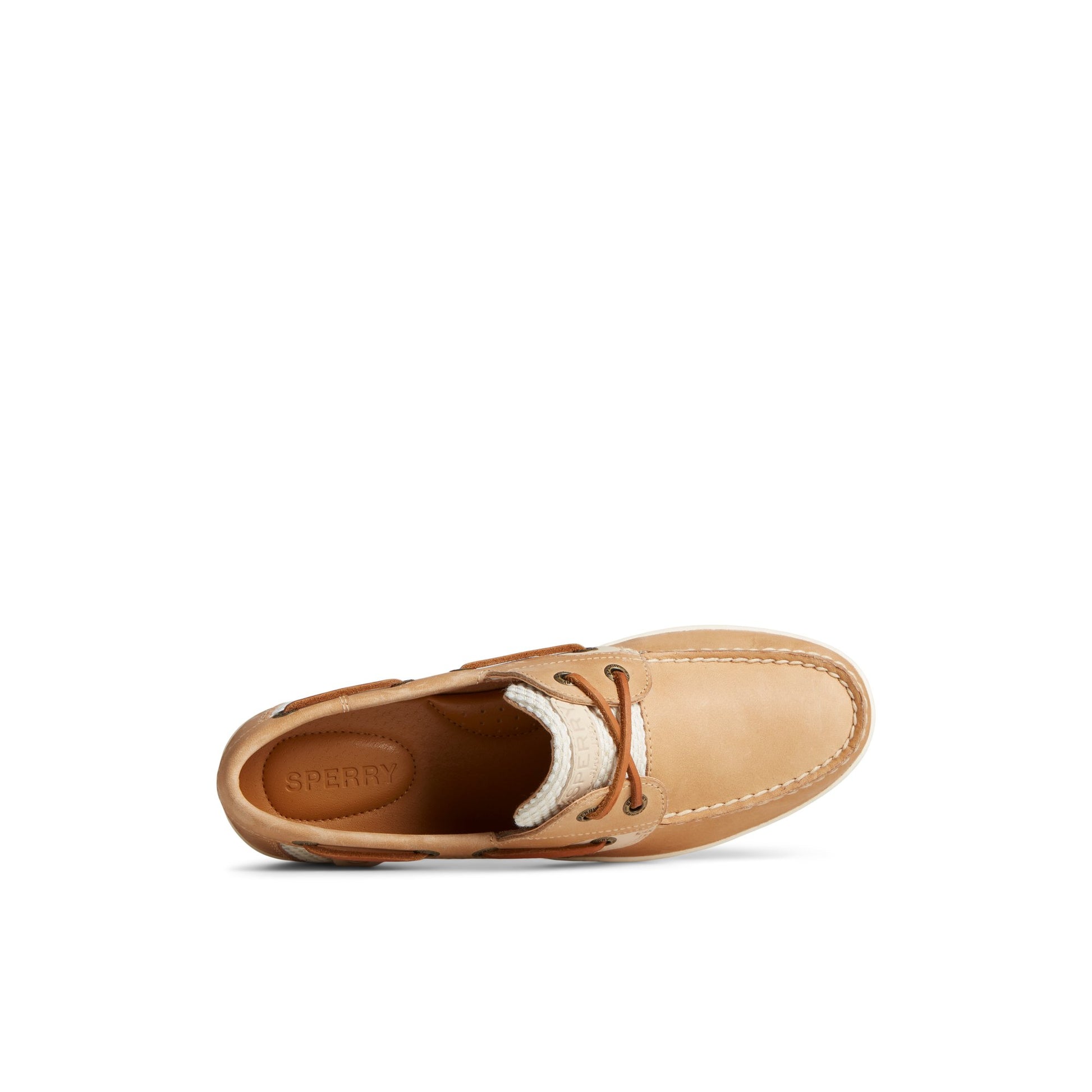 Top-down view of the Medium Beige Koifish Two-Tone Boat Shoe Boat Shoes
