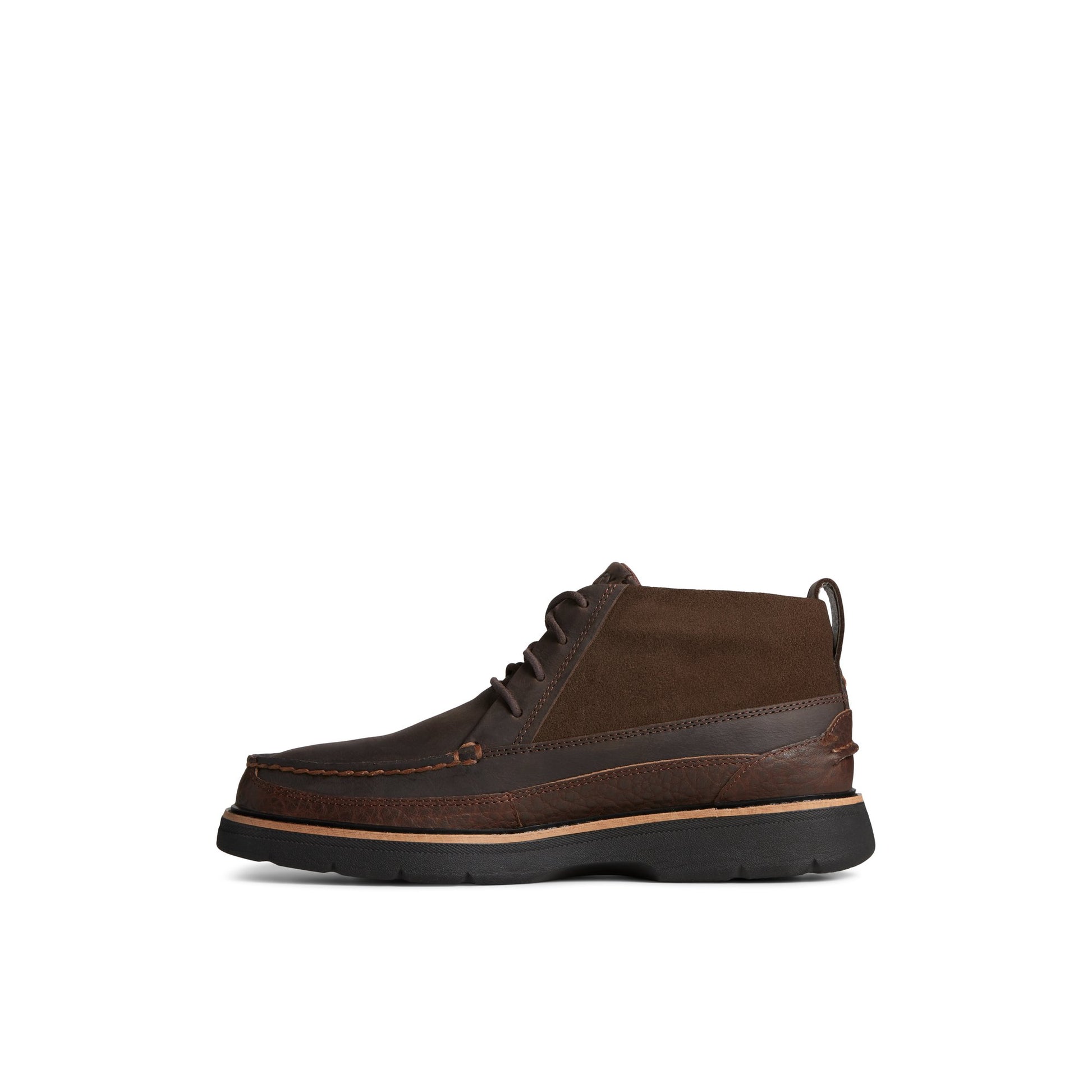 Side view of Brown Authentic Original™ PLUSHWAVE™ Lug Chukka Boot Chukka Boots