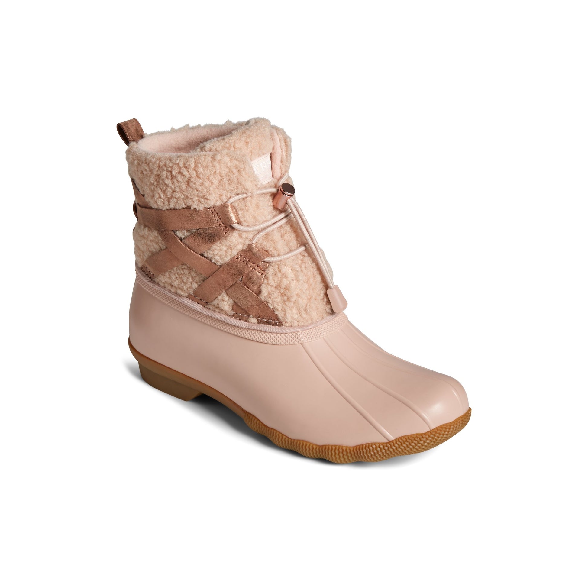 Three-quarter angle of Medium Pink Saltwater™ Duck Boot Duck Boots's front side