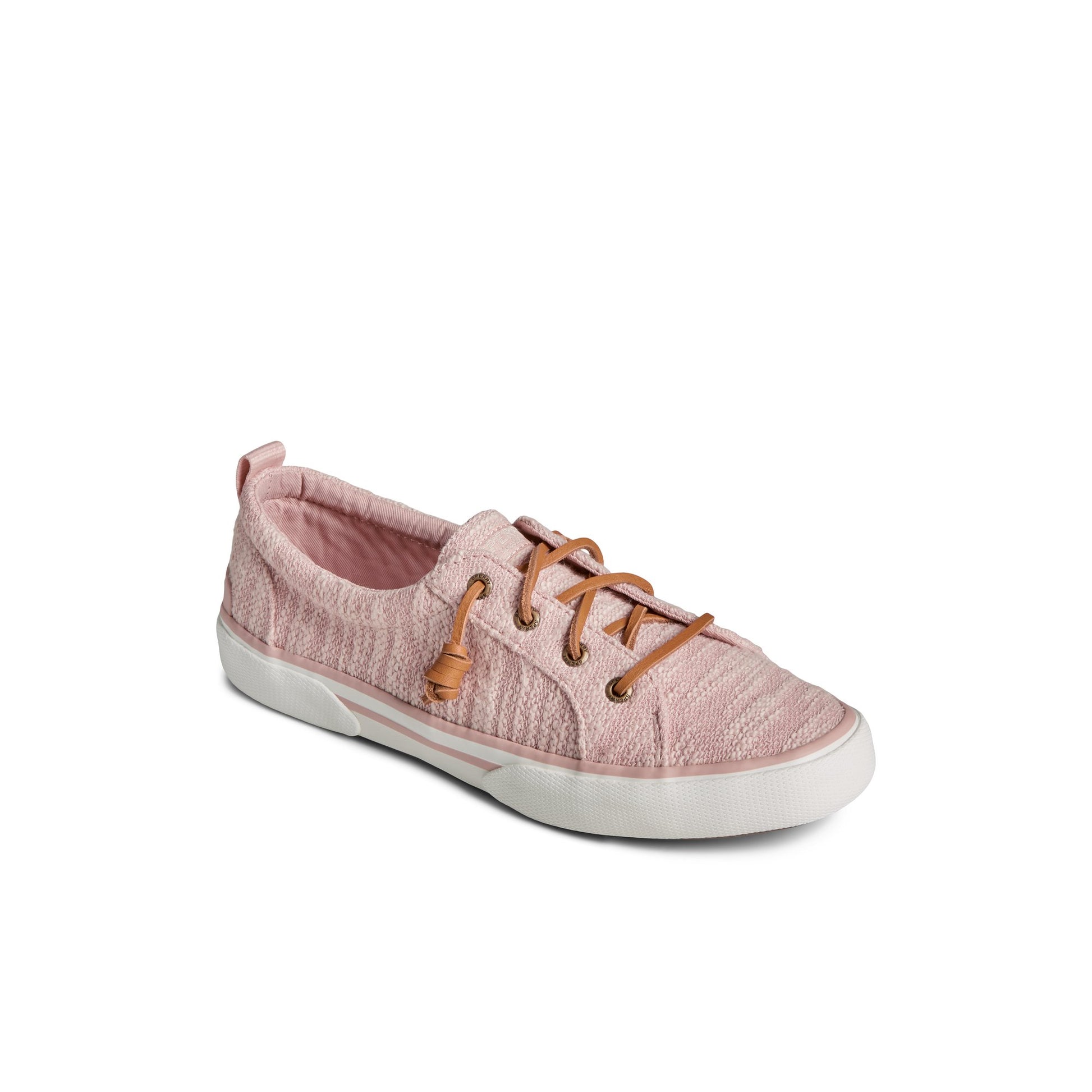 Three-quarter angle of Light Red Pier Wave Lace Up Sneaker 's front side