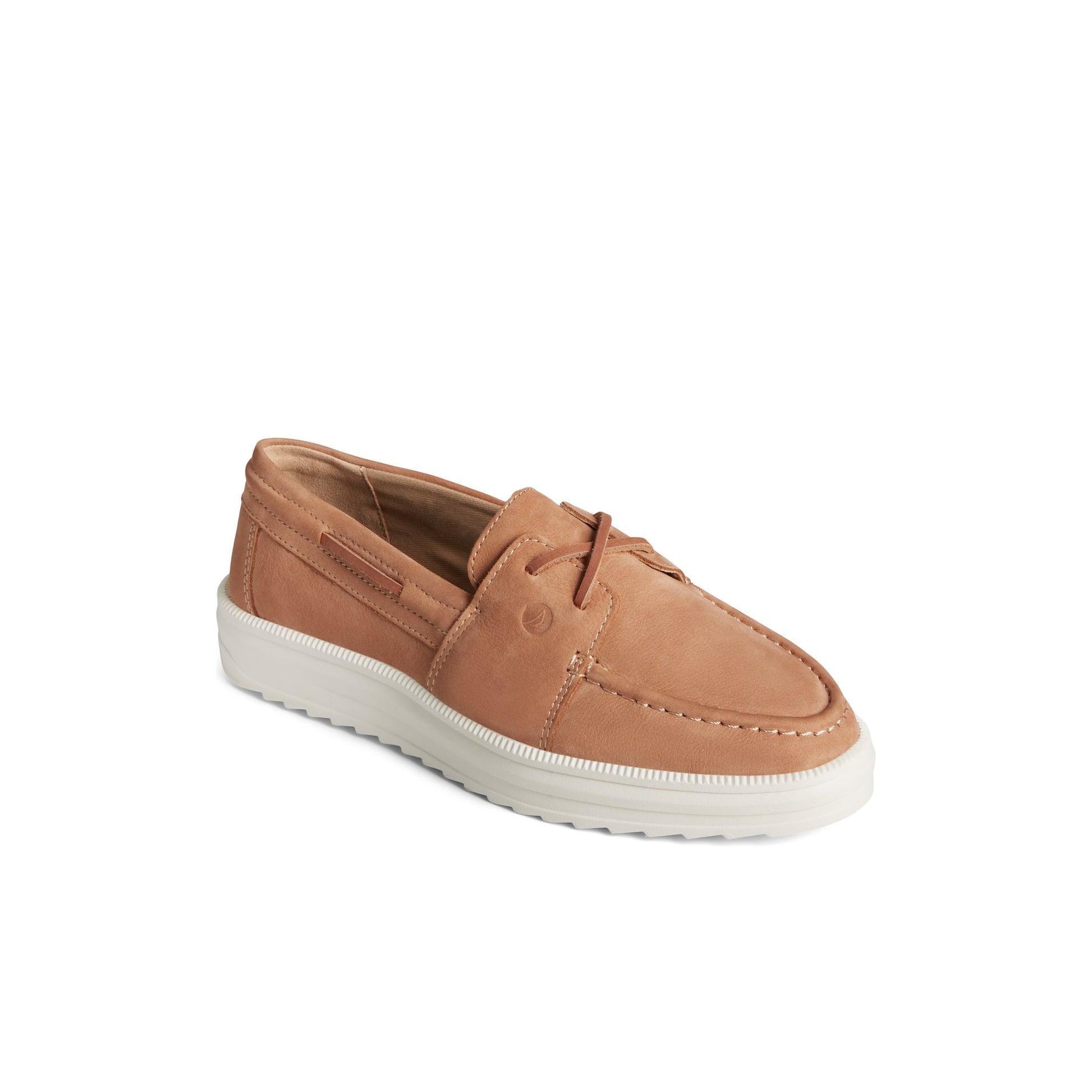 Three-quarter angle of Medium Beige Cruiseplushl_ww Boat Shoes's front side