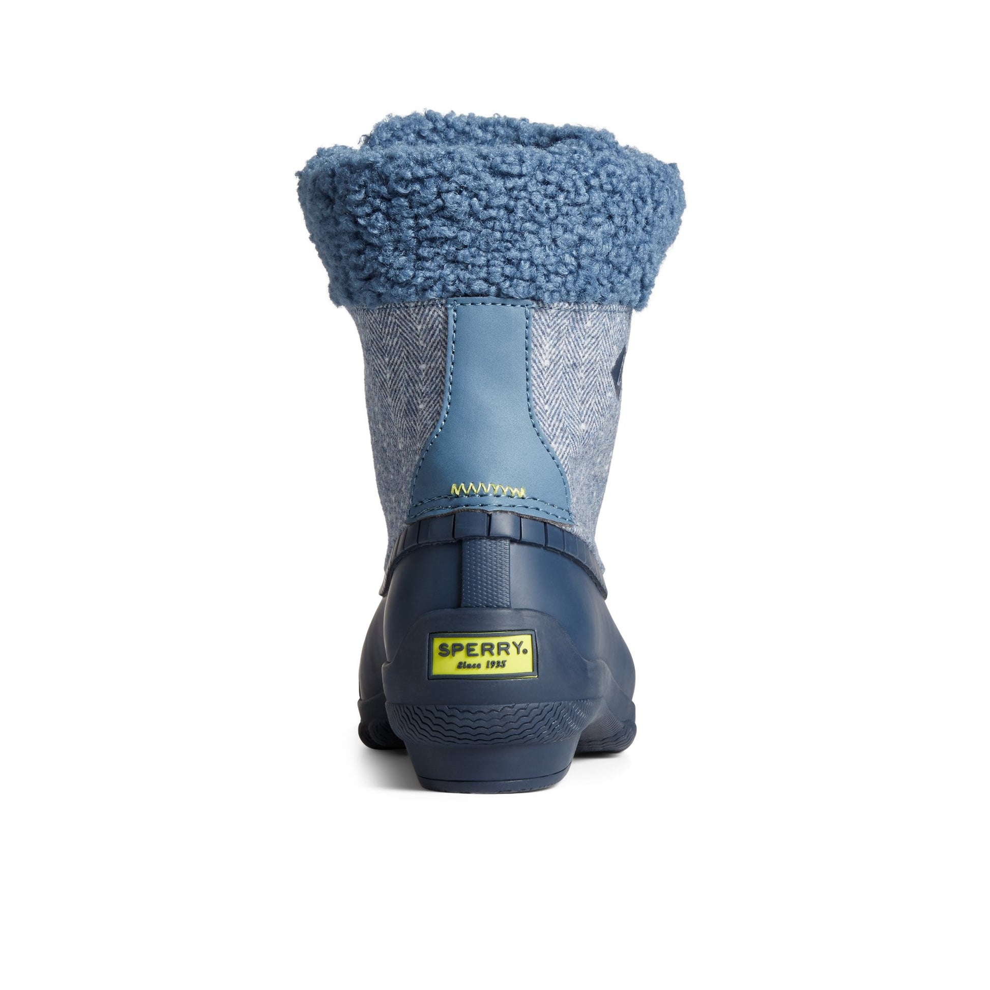 Close-up of the Navy Syren Alpine Boot Duck Boots