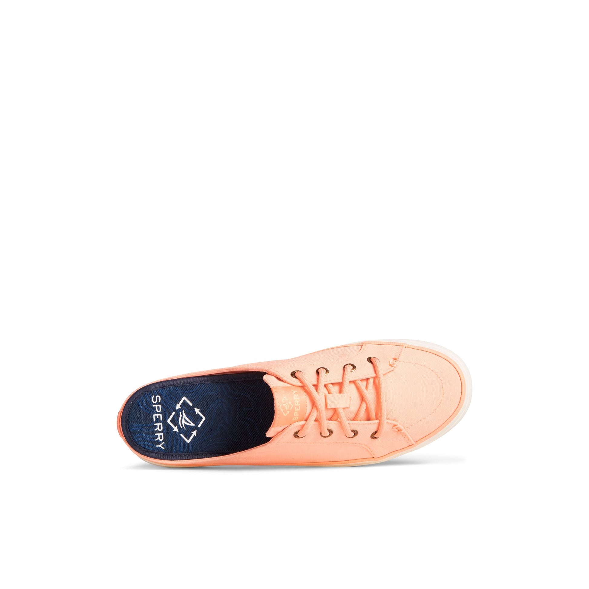 Top-down view of the Light Pink SeaCycled™ Crest Vibe Pastel Mule Sneaker Sneaker Mule