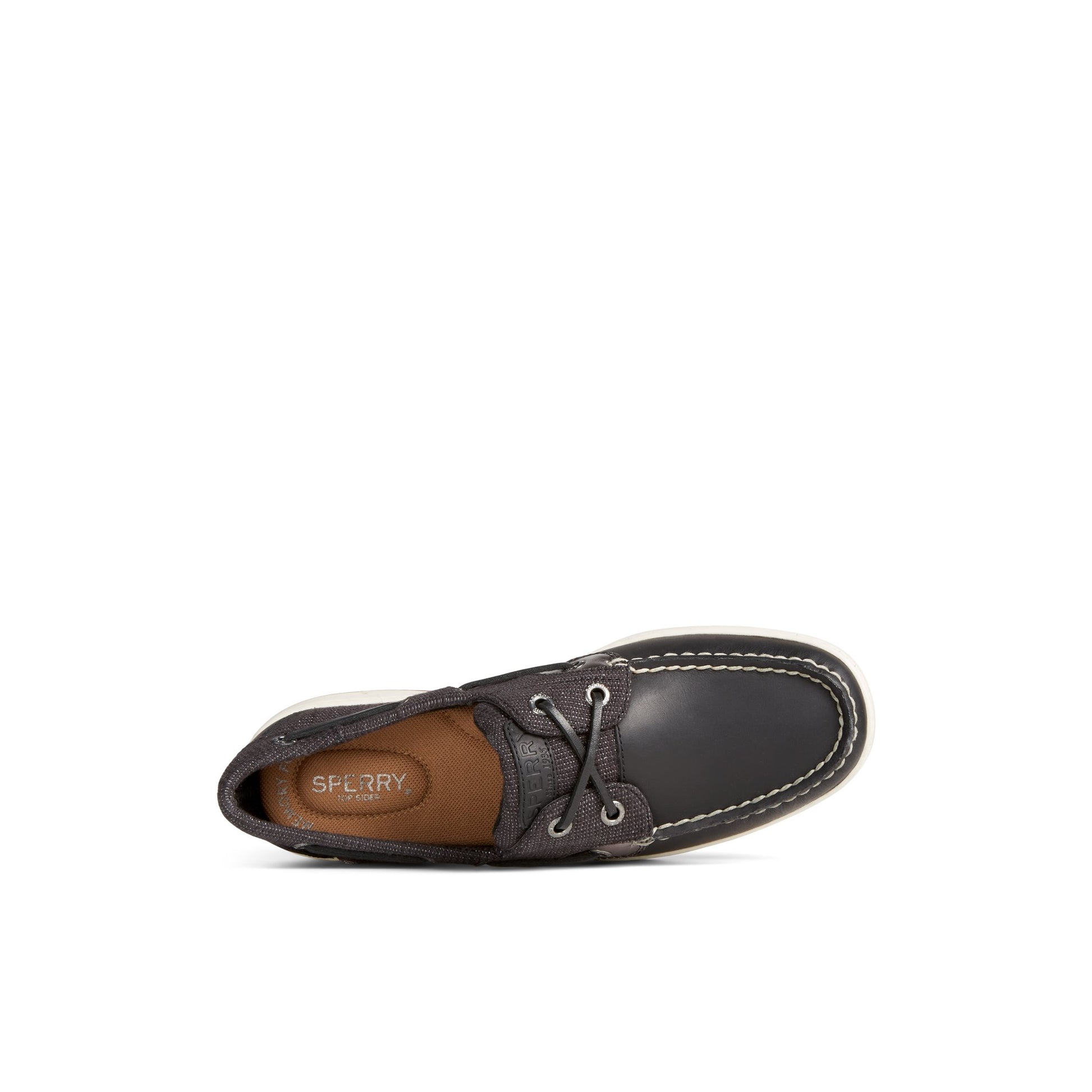 Top-down view of the Black Bluefishdnim_wm Boat Shoes