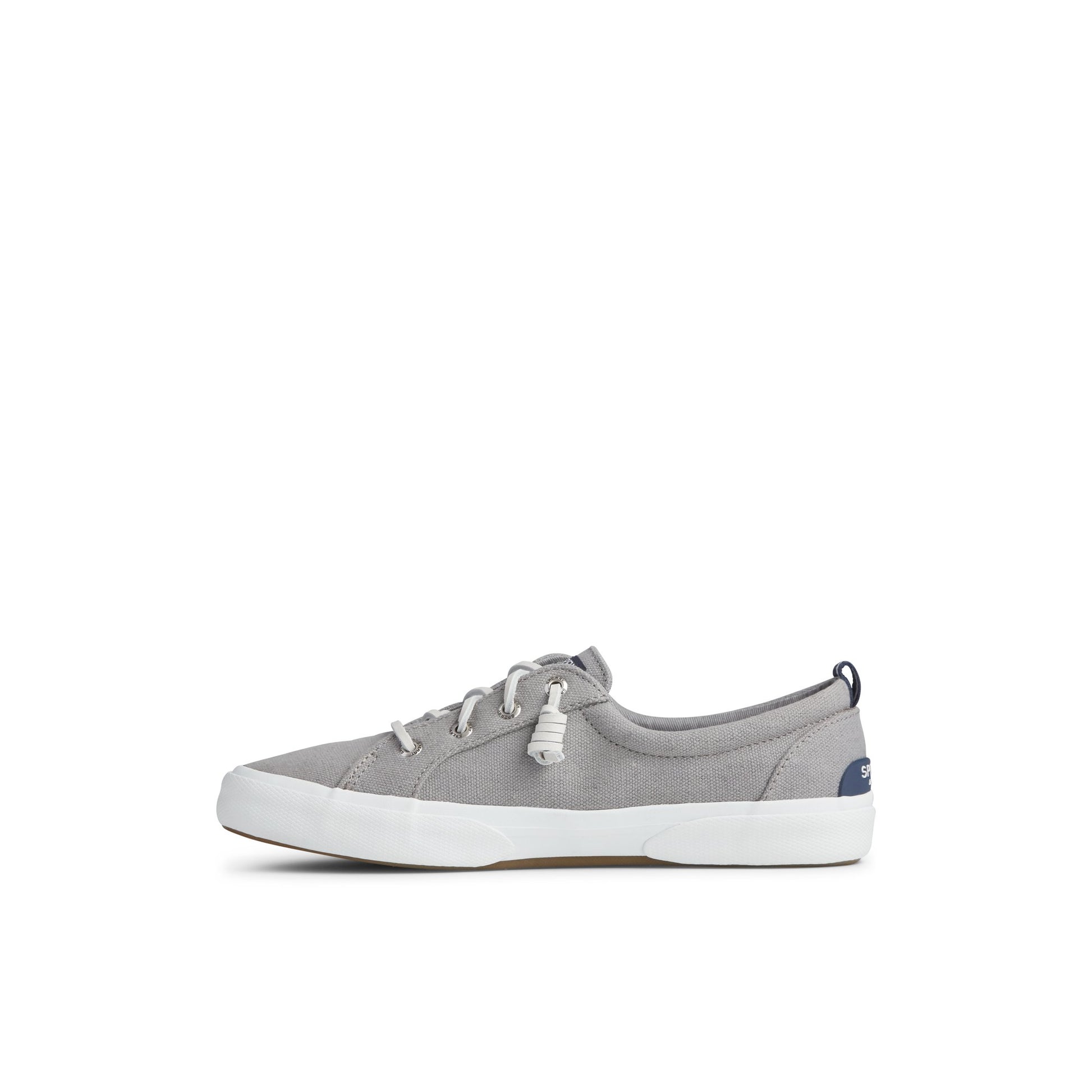 Side view of Grey Pier Wave Canvas Sneaker Vulcanized Sneaker