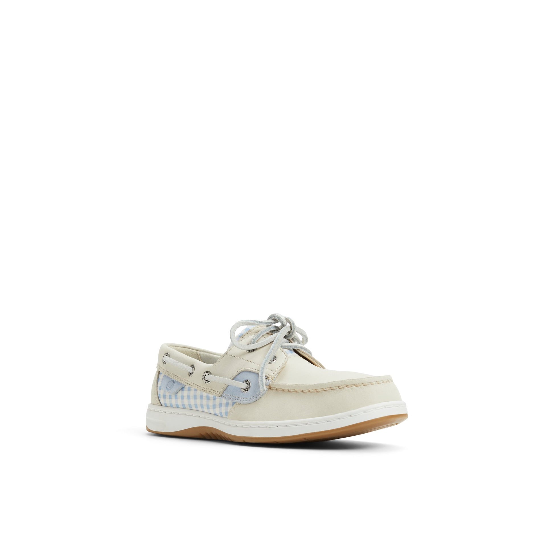Side view of Light/pastel blue Bluefish 2 Eye Boat Shoe Boat Shoe