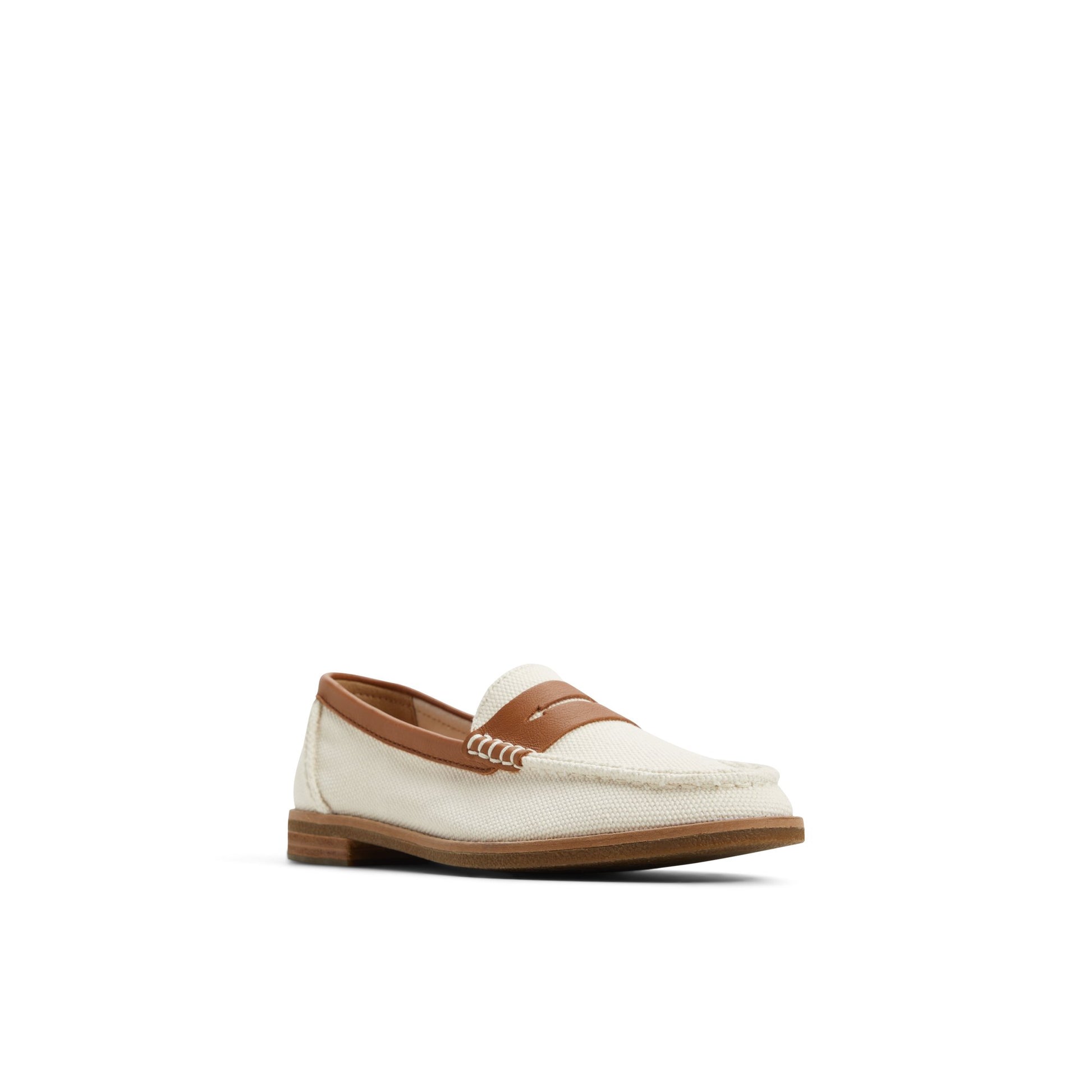 Side view of Ecru Seaport Penny Loafer Penny Loafer