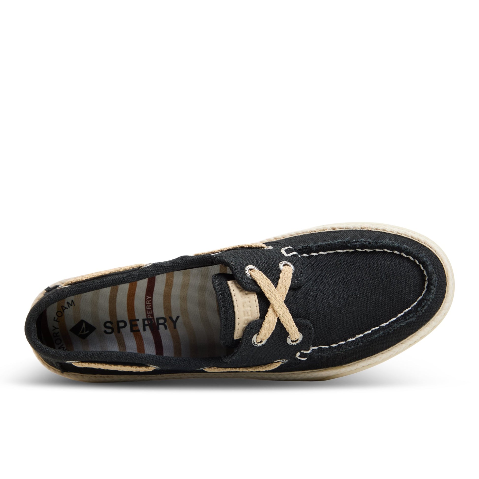 Top-down view of the Black Bahama 3.0 Sneaker Boat Shoes