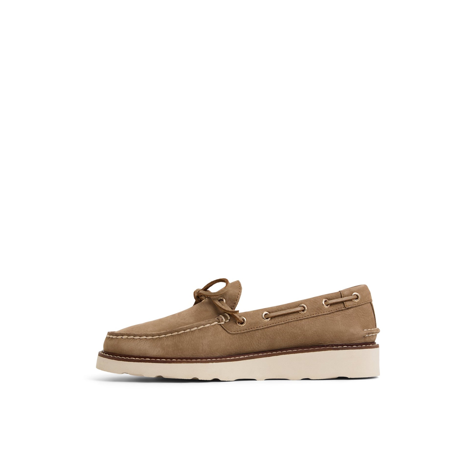 Three-quarter angle of Other Beige Gold Cup™ Vibram Boat Shoe Driver Loafer Casual Shoes's back side