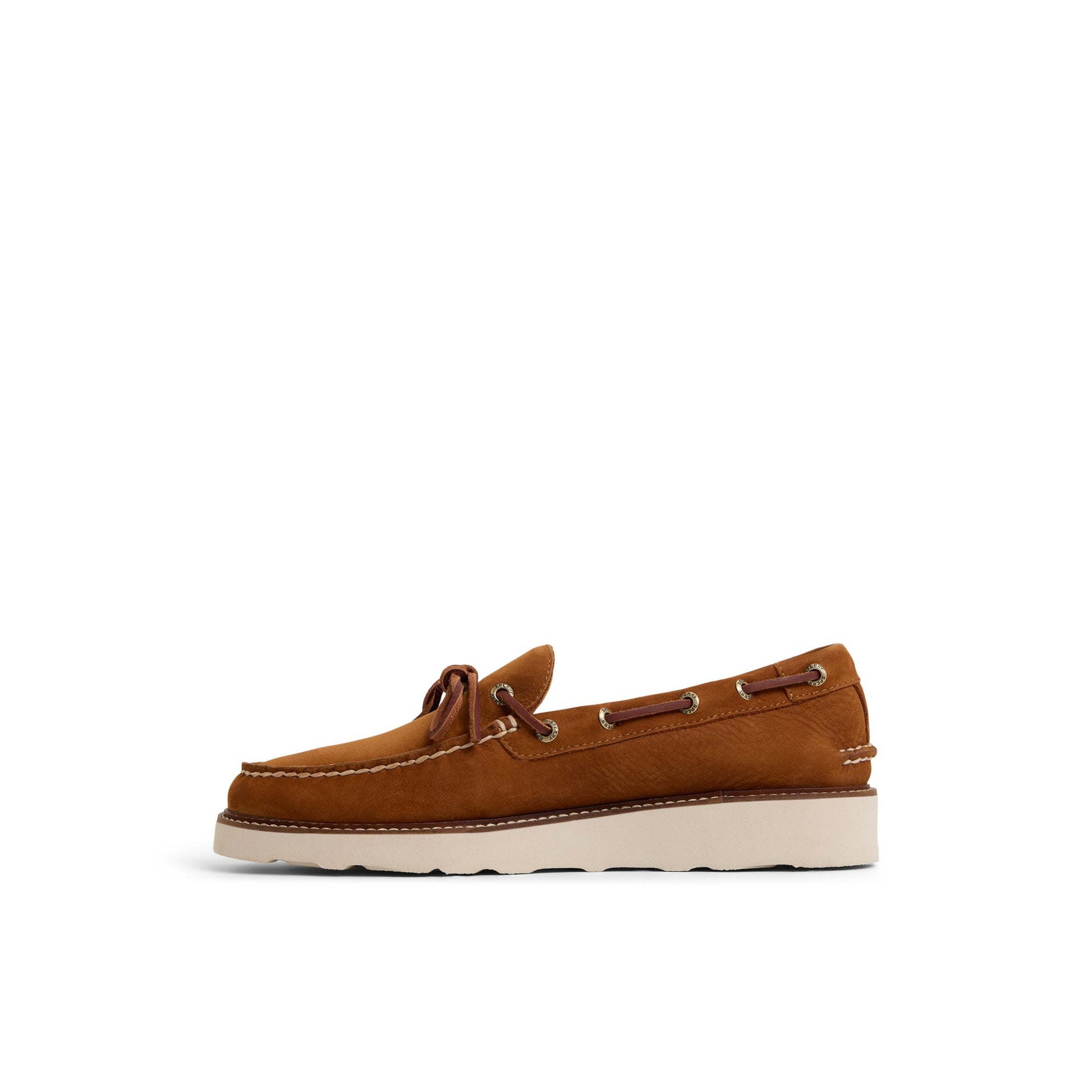Three-quarter angle of Brown Gold Cup™ Vibram Boat Shoe Driver Loafer Casual Shoes's back side
