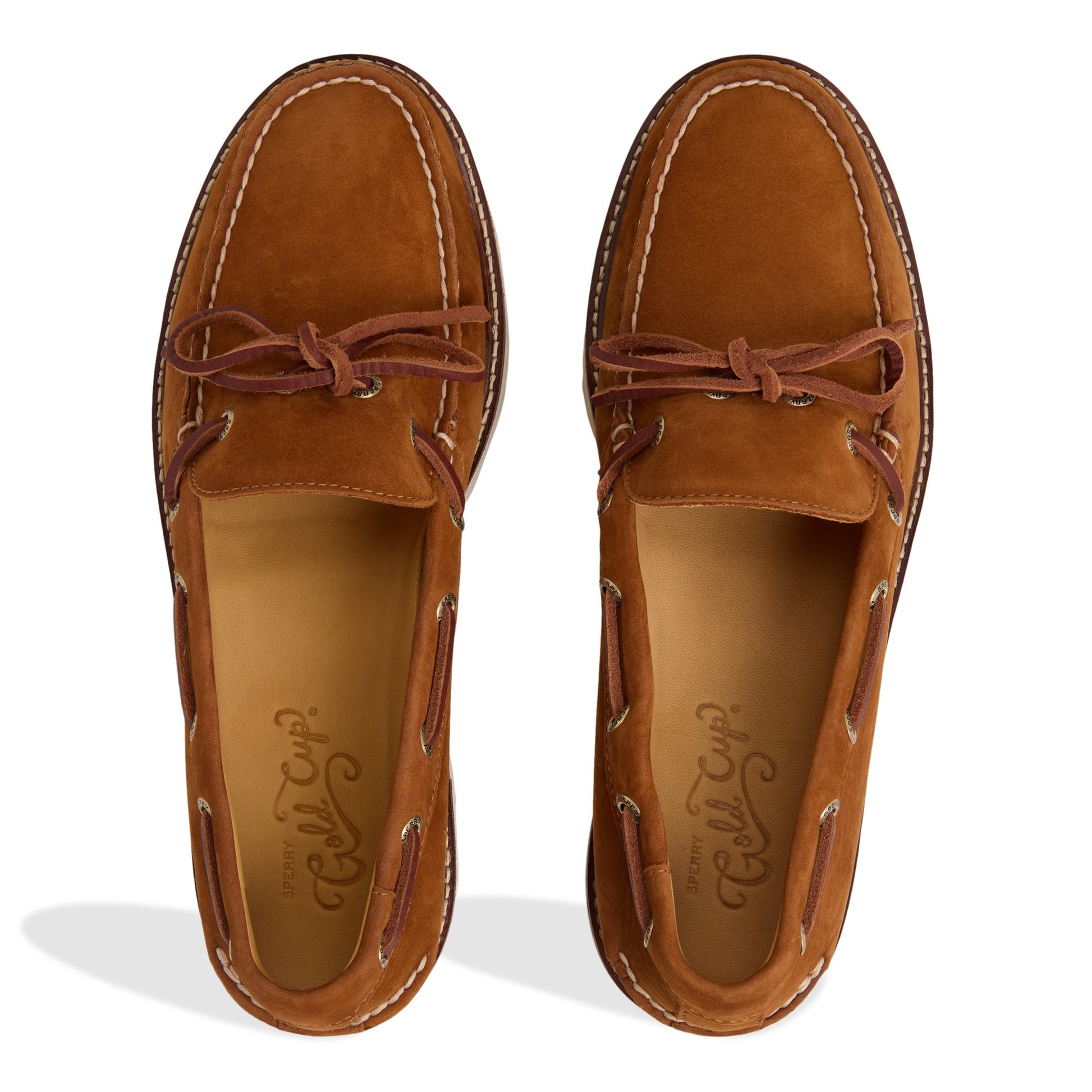 Top-down view of the Brown Gold Cup™ Vibram Boat Shoe Driver Loafer Casual Shoes