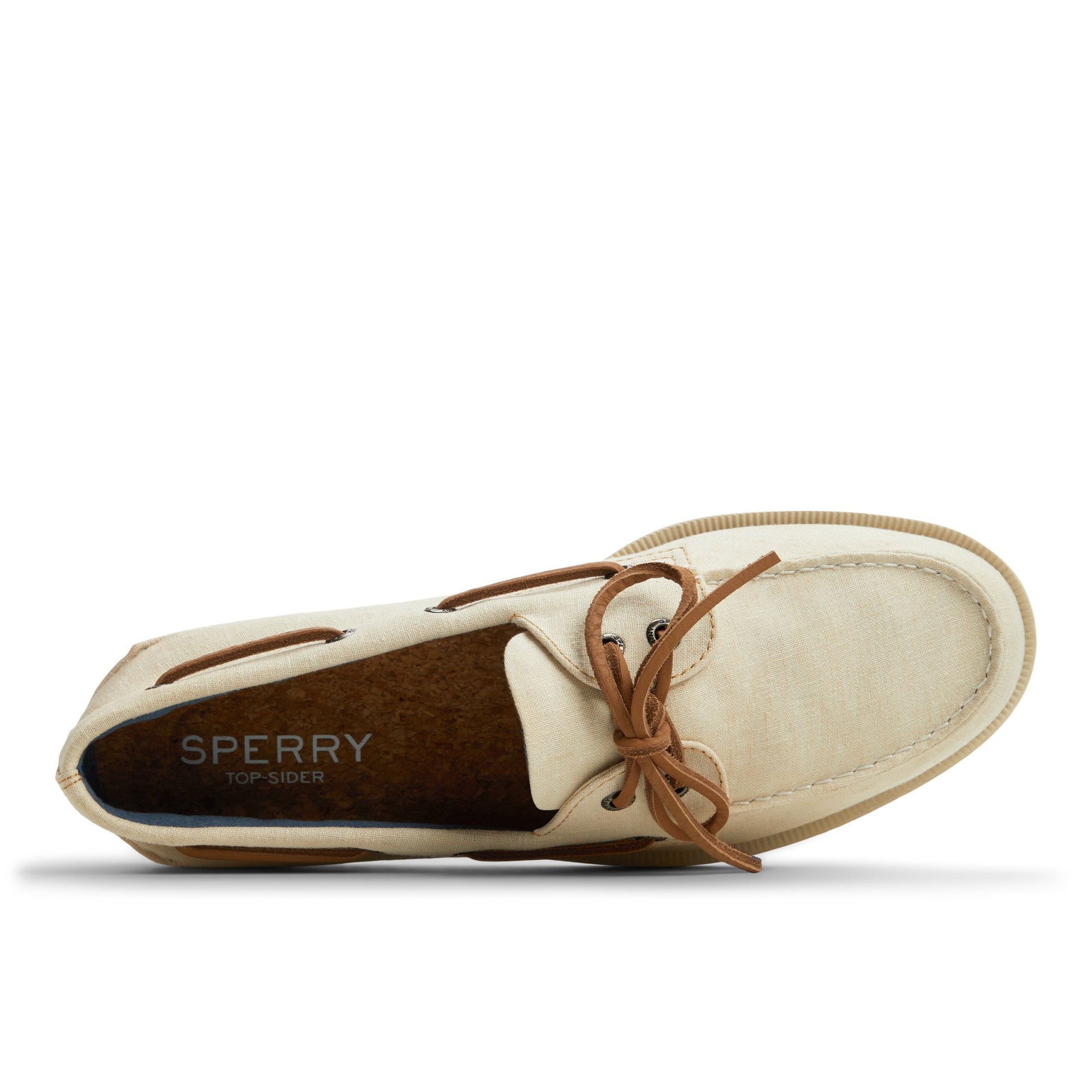 Top-down view of the Cream Authentic Original™ 2-Eye Lite Boat Shoe Boat Shoes