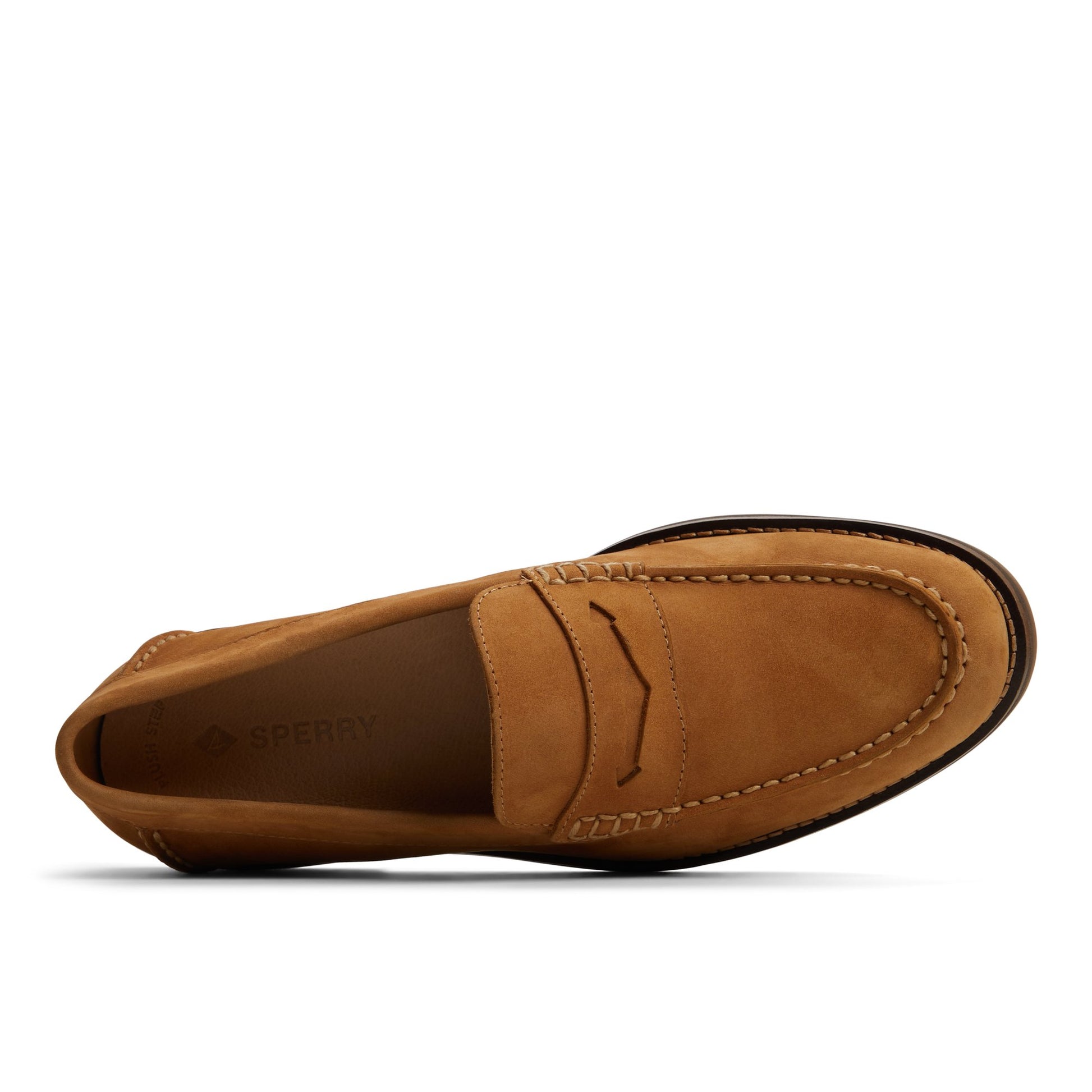 Top-down view of the Tan Top Field Penny Loafer Penny Loafer