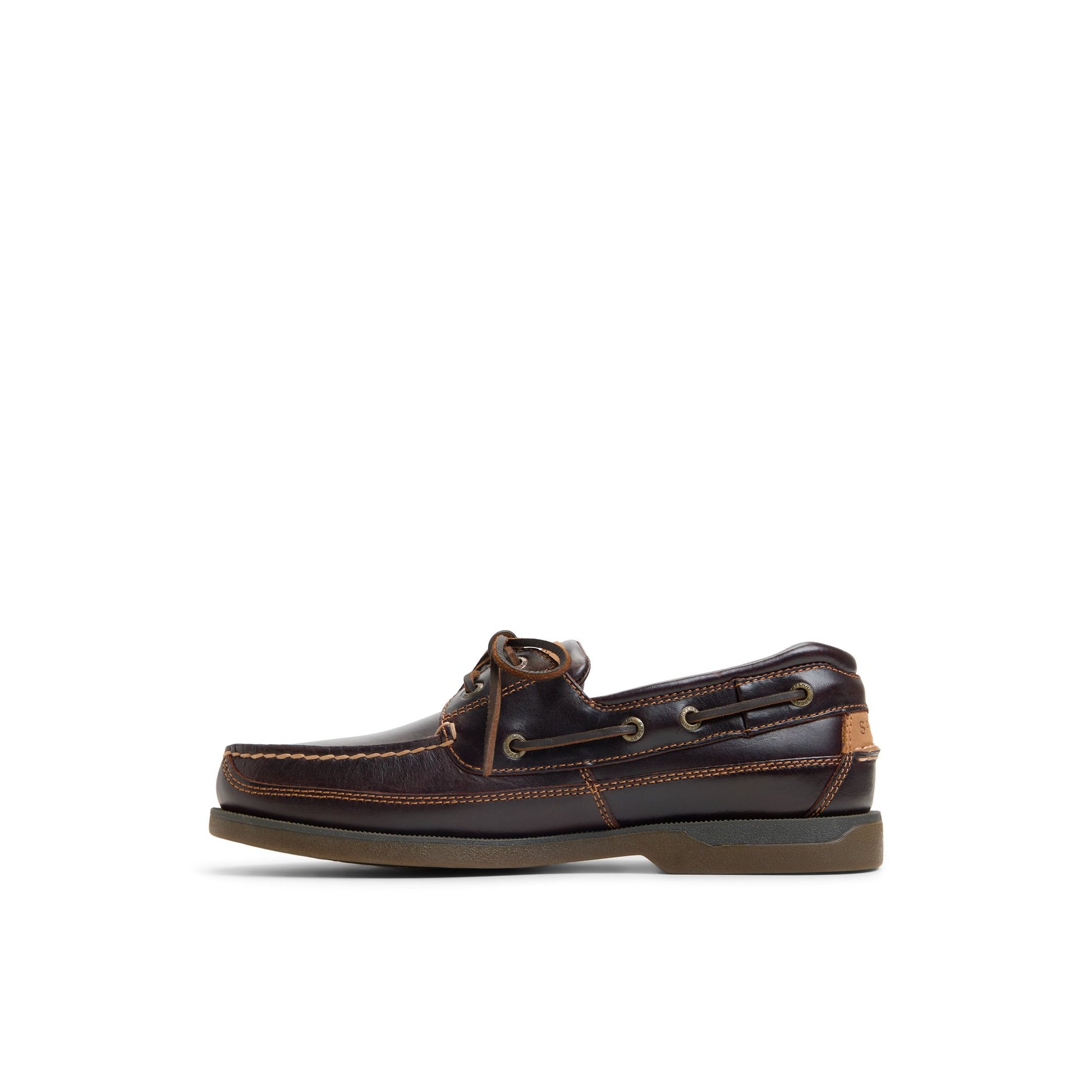 Three-quarter angle of Amaretto Mako 2 Eye Boat Shoe Boat Shoes's back side