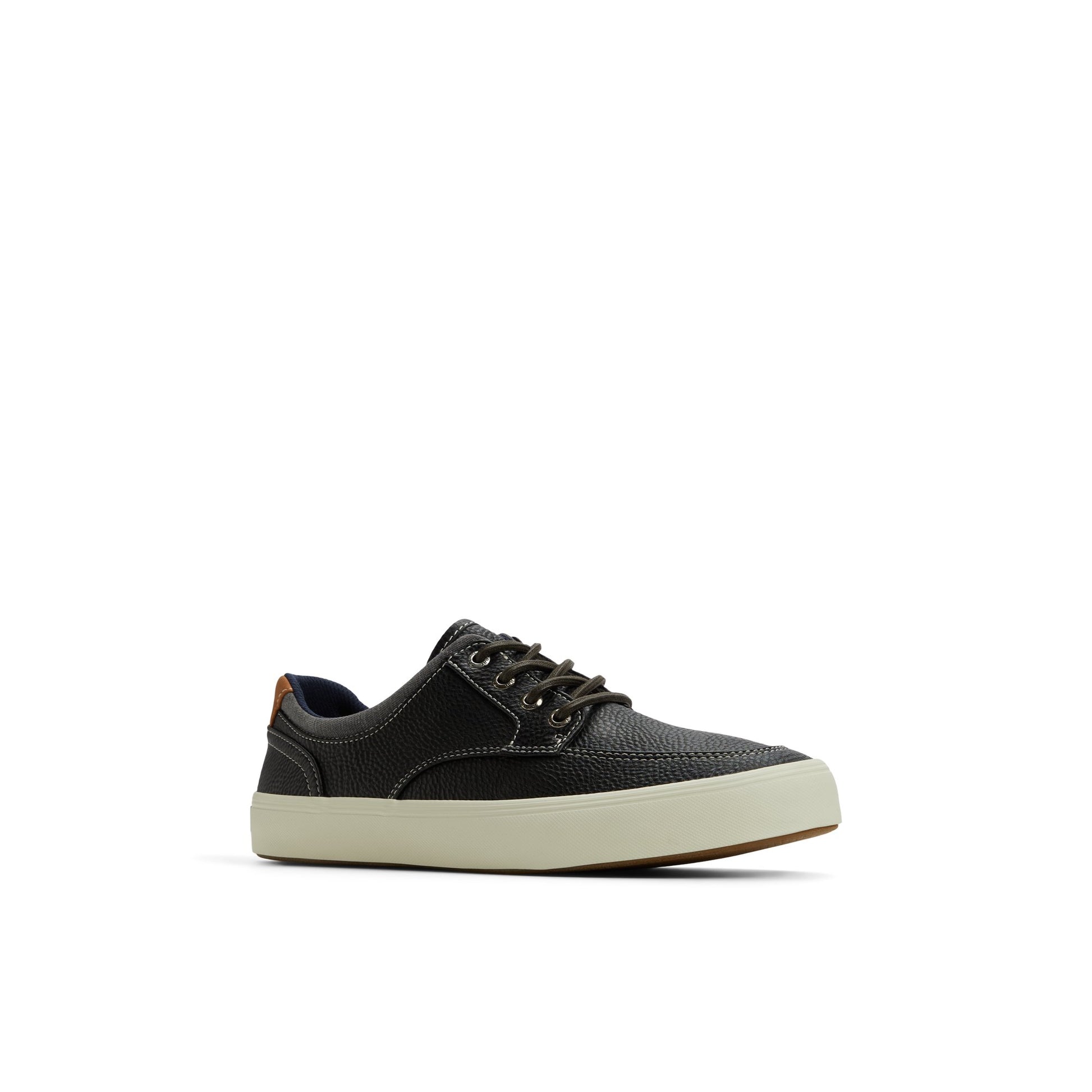 Side view of Black Moc Striper Sneakers Low Top Sneakers