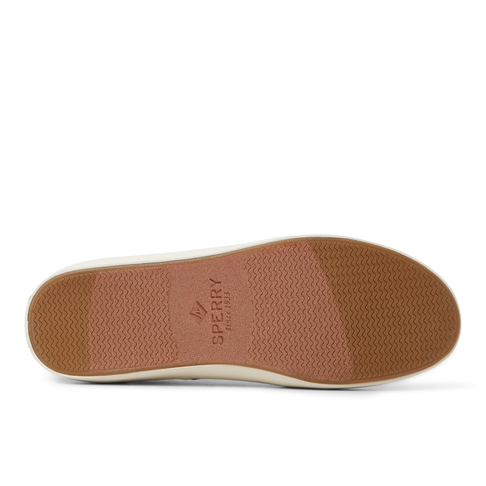 Close-up of the Tan Moc Striper Sneakers Low Top Sneakers