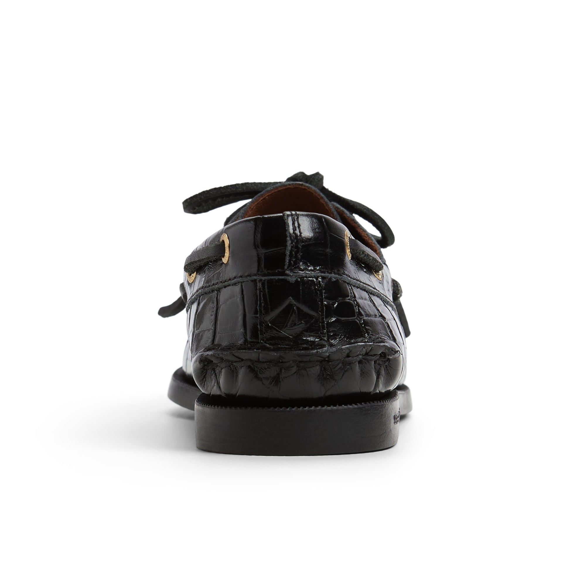 Three-quarter angle of Black Authentic Original™ 2 Eye Boat Shoe Boat Shoes's front side