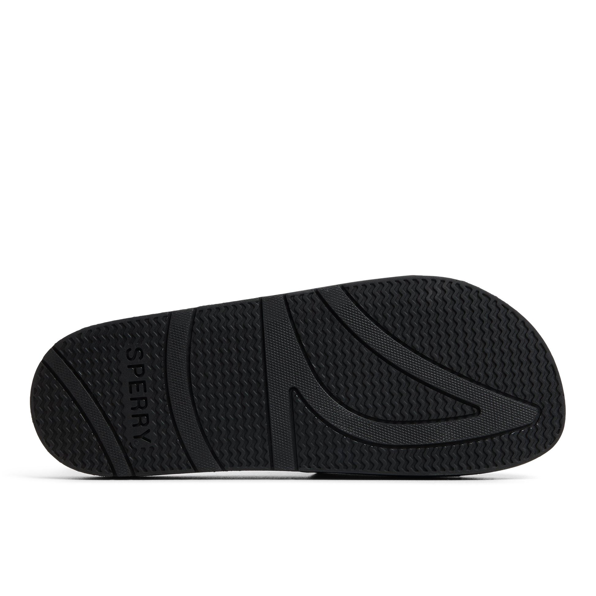 Close-up of the Black Freeboard Sandals Slide Sandals