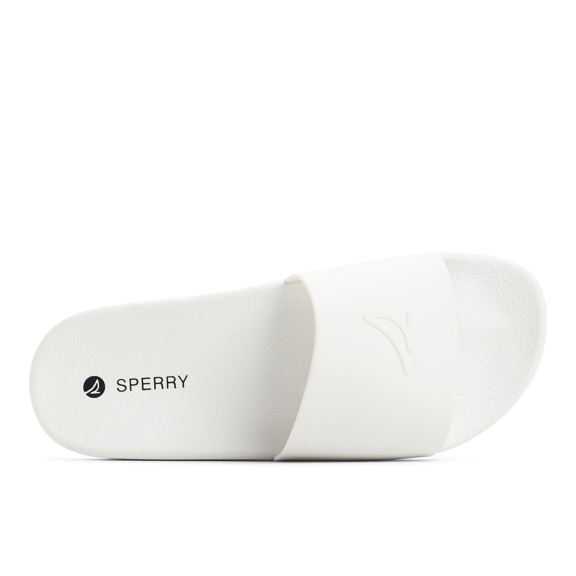 Top-down view of the White Freeboard Sandals Slide Sandals