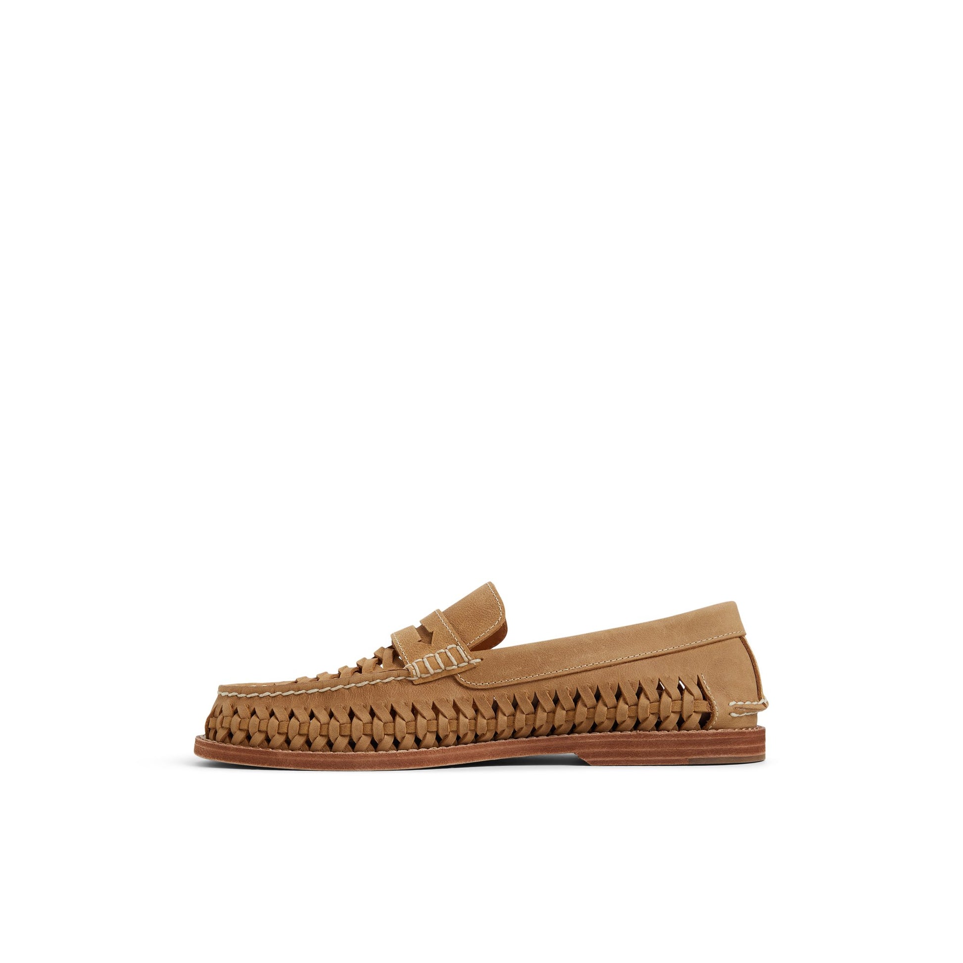 Three-quarter angle of Tan Gold Cup™ Woven Penny Loafer Loafer Moccasin Casual Shoes's back side